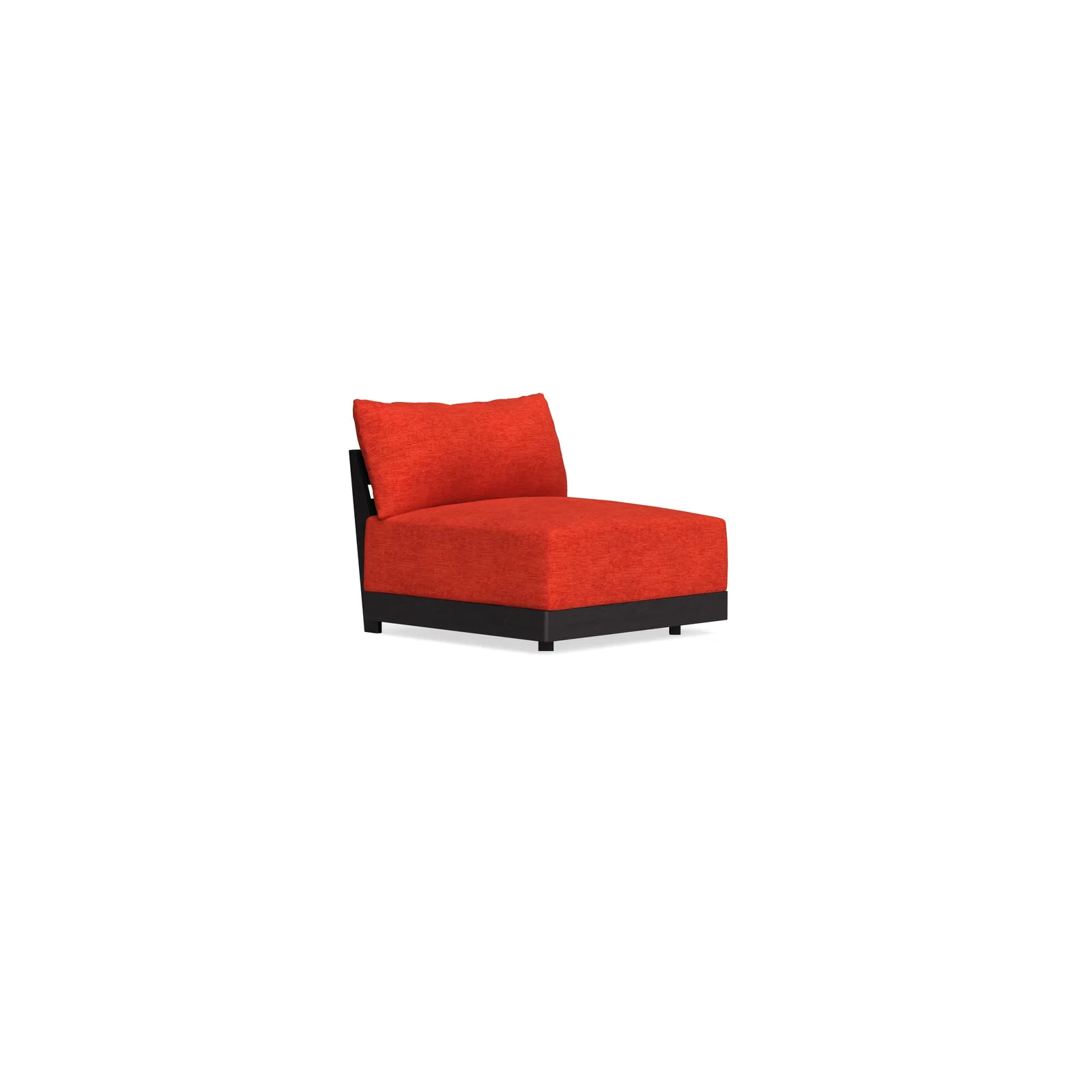 Modular Bondi Black Armless Chair in Poppy Orange – Memory Foam Blend