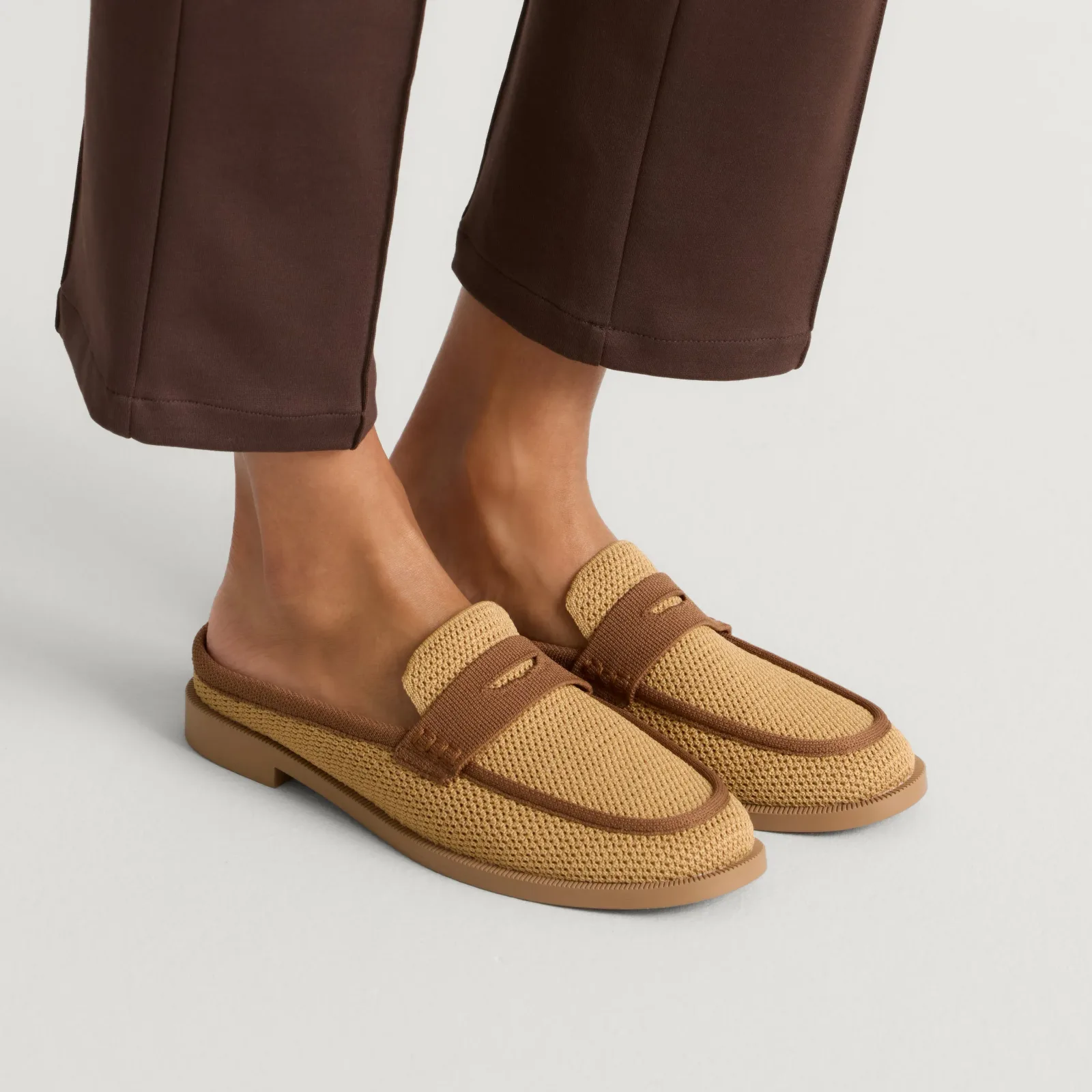 The Penny Loafer Mule – Wheat Raffia-Knit
