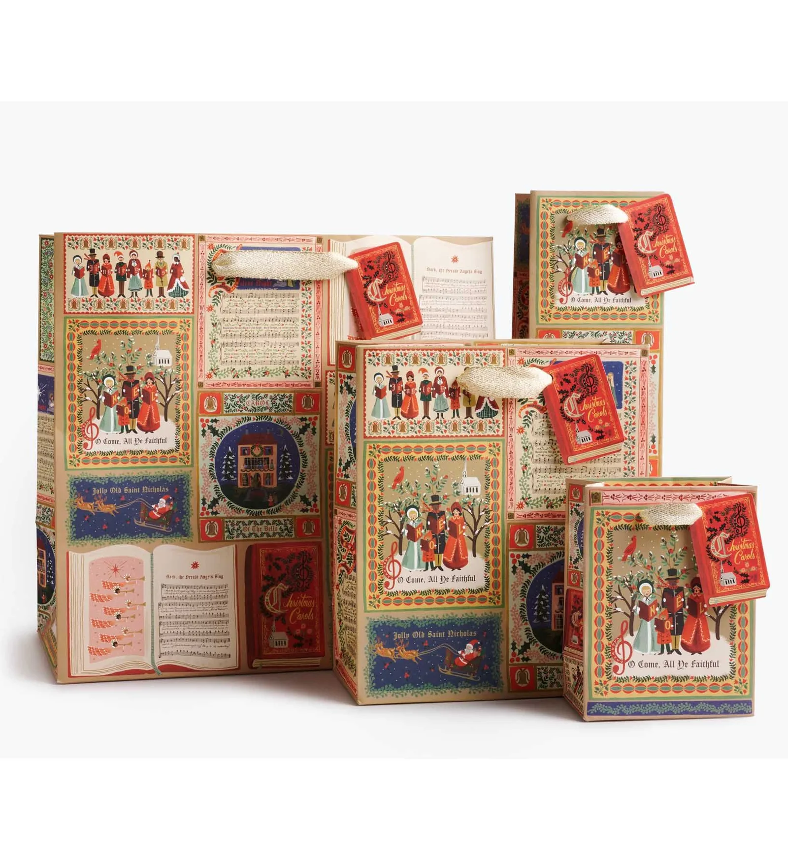Christmas Carols Wine Gift Bag