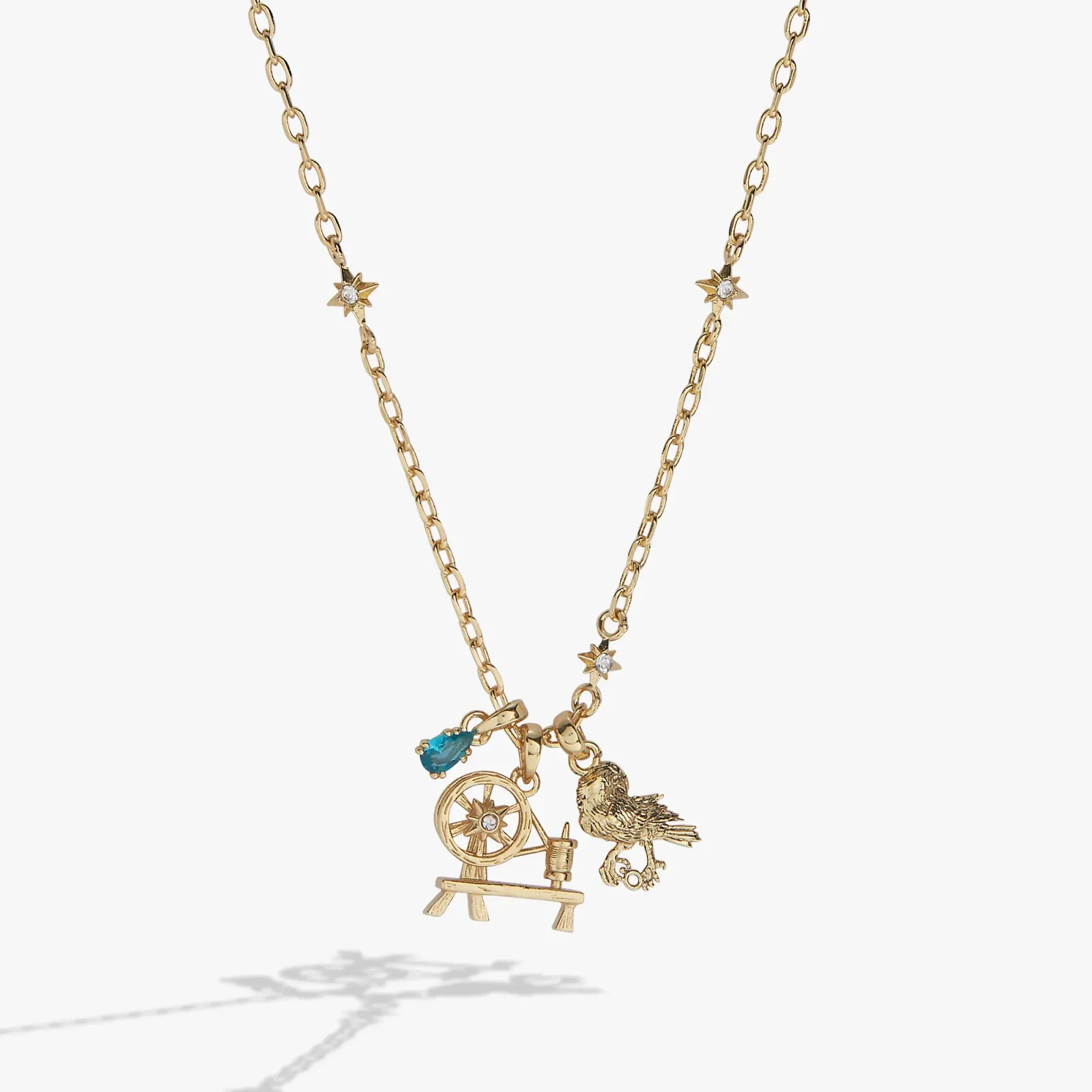 ACOTAR Mist and Fury Bird & Spinning Wheel Necklace