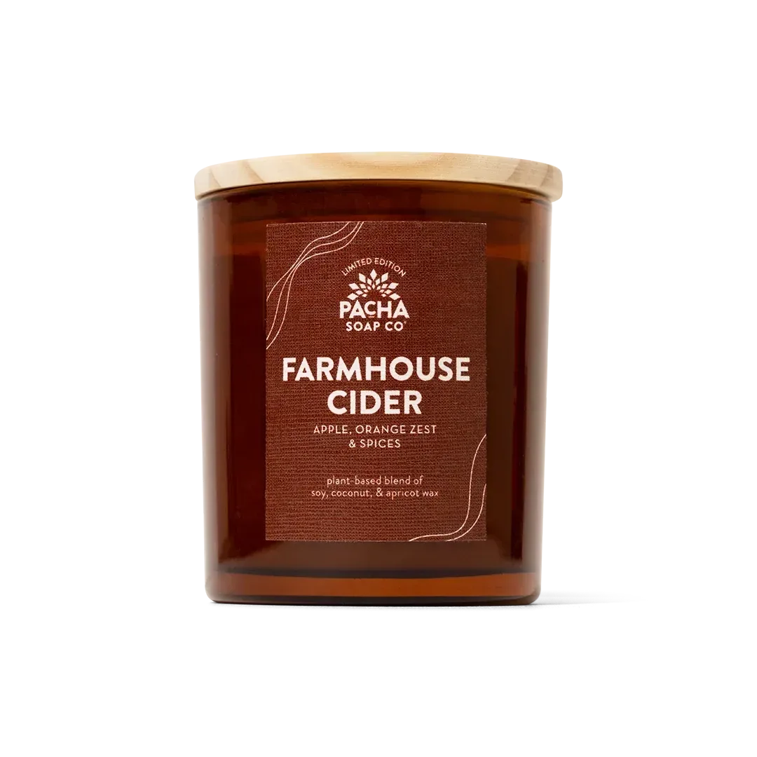 Farmhouse Cider Signature Candle, Amber Glass 7 oz