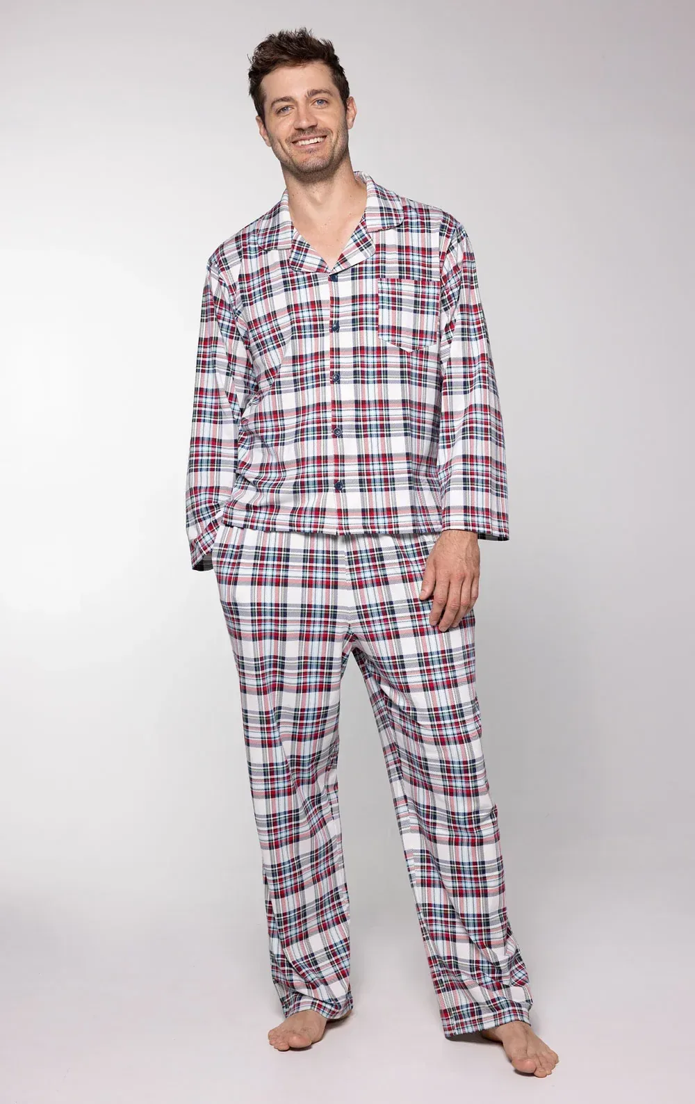 Farrell Plaid Button-Front Men’s Pajamas – Dad and Me