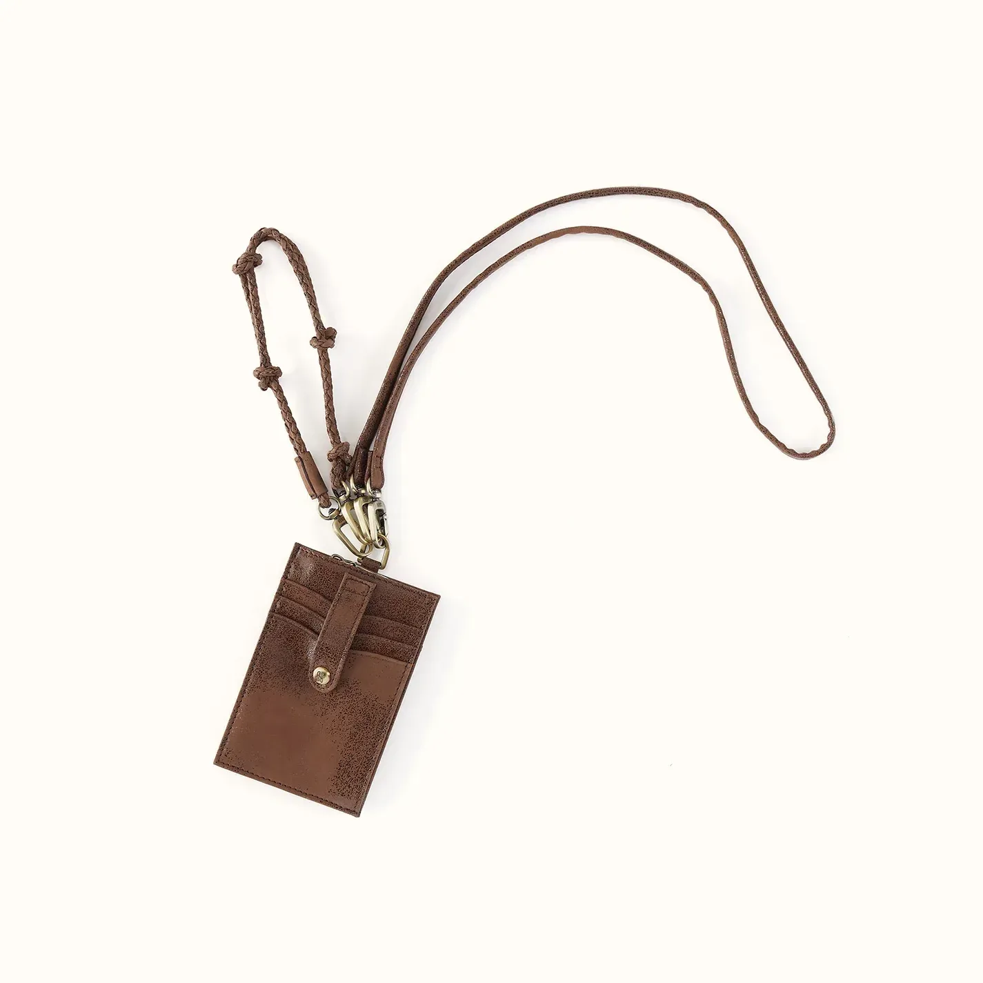 Around Town Lanyard In Buffed Leather – Mocha
