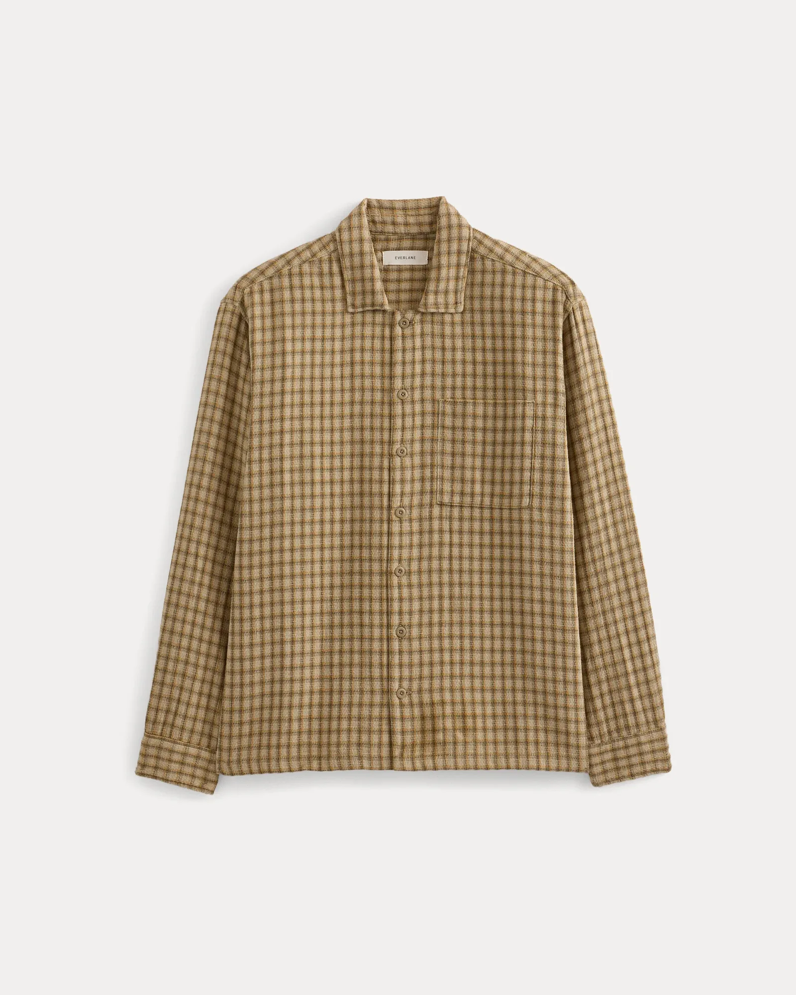Double-Gauze Button-Down Shirt – Pale Khaki / Canvas Tan