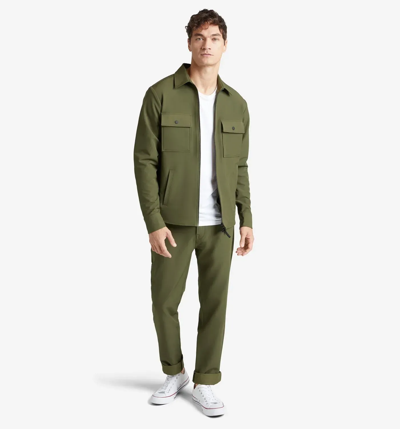Stretch Poly Twill Shirt Jacket