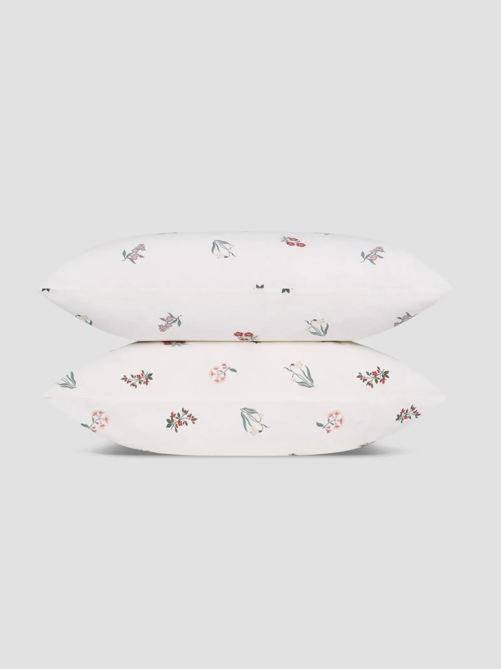 White Woodland Floral Linen Blend Pillowcases (Pair)