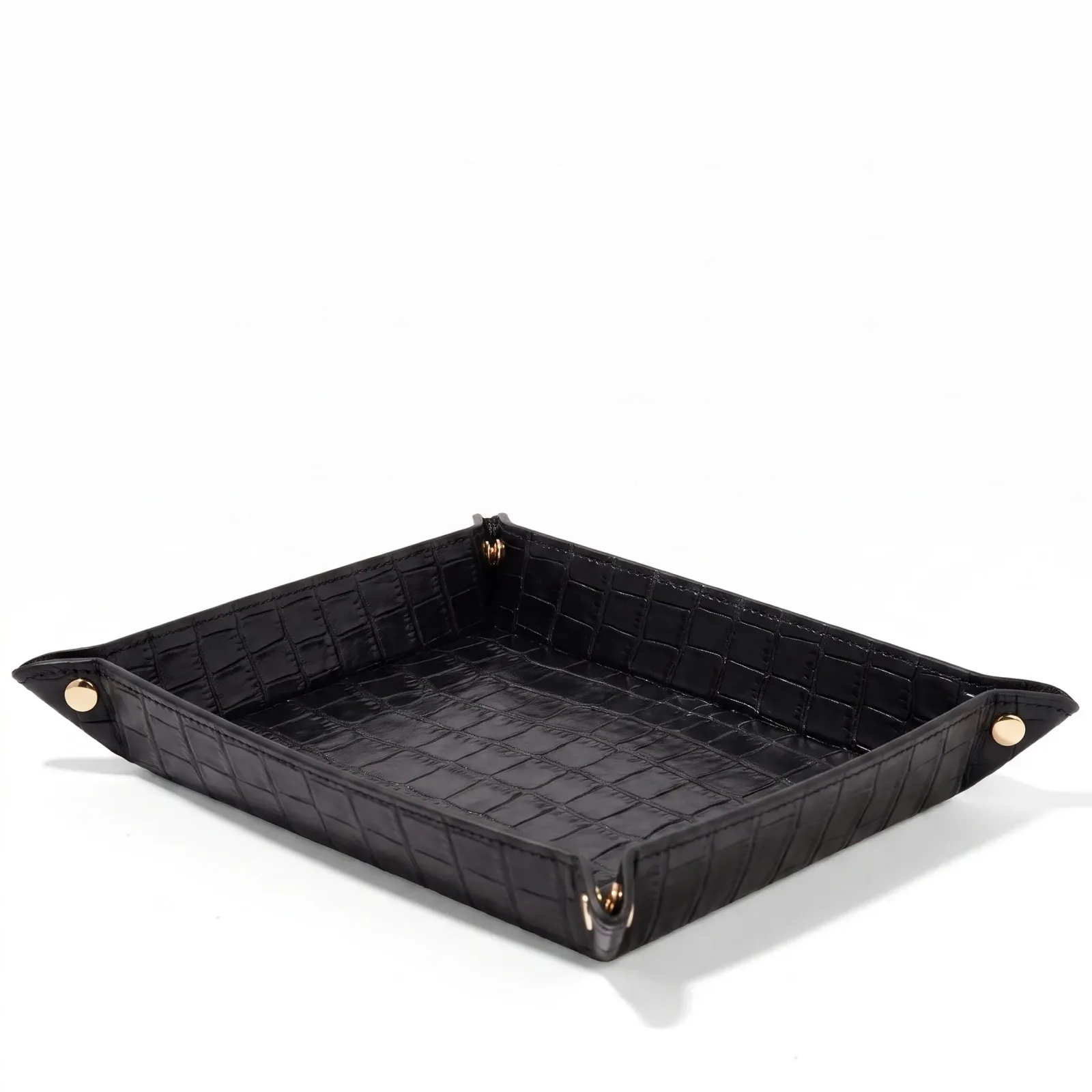 Rectangle Valet Tray Black Croc