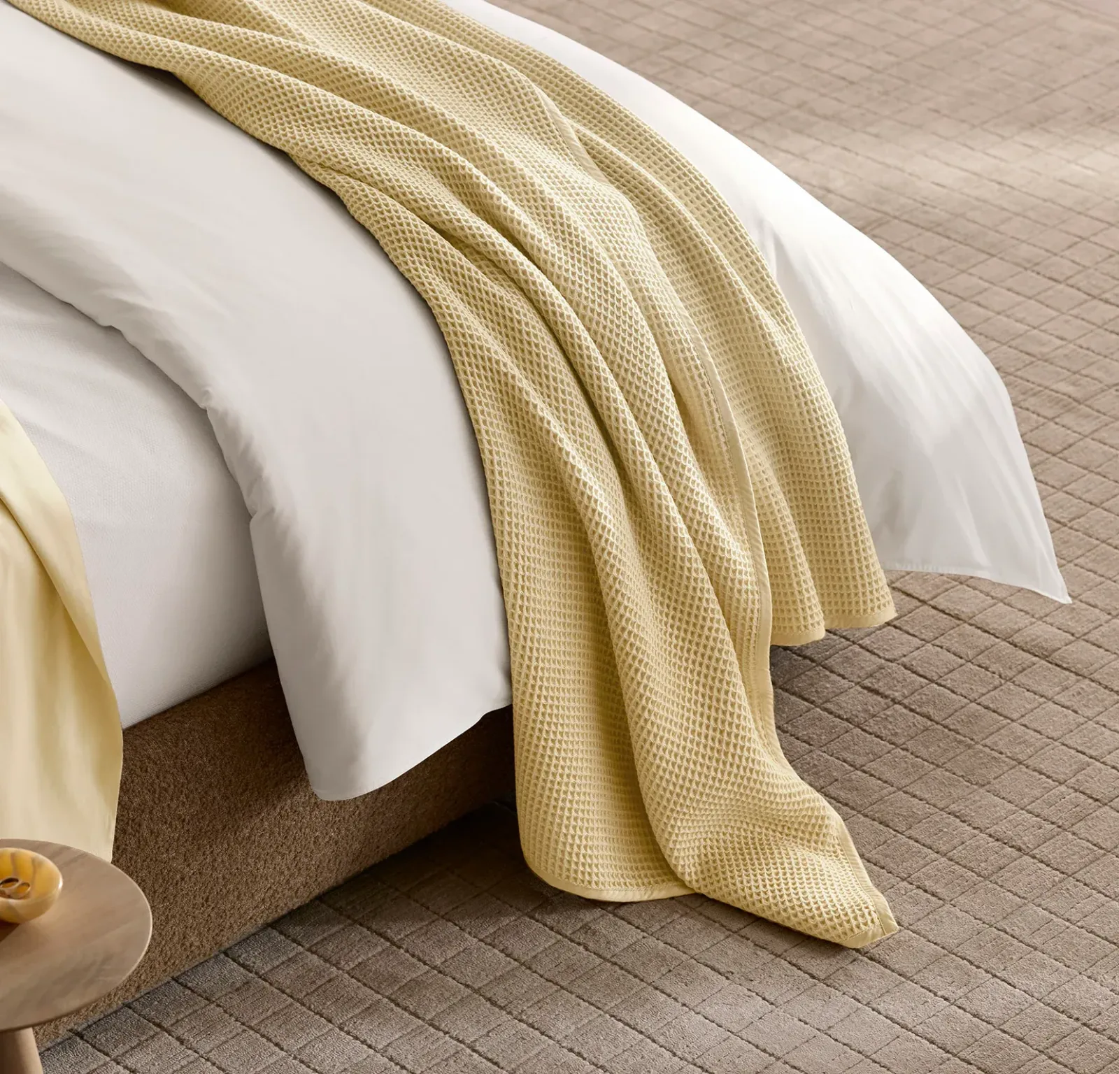 Waffle Bed Blanket – Buttercup