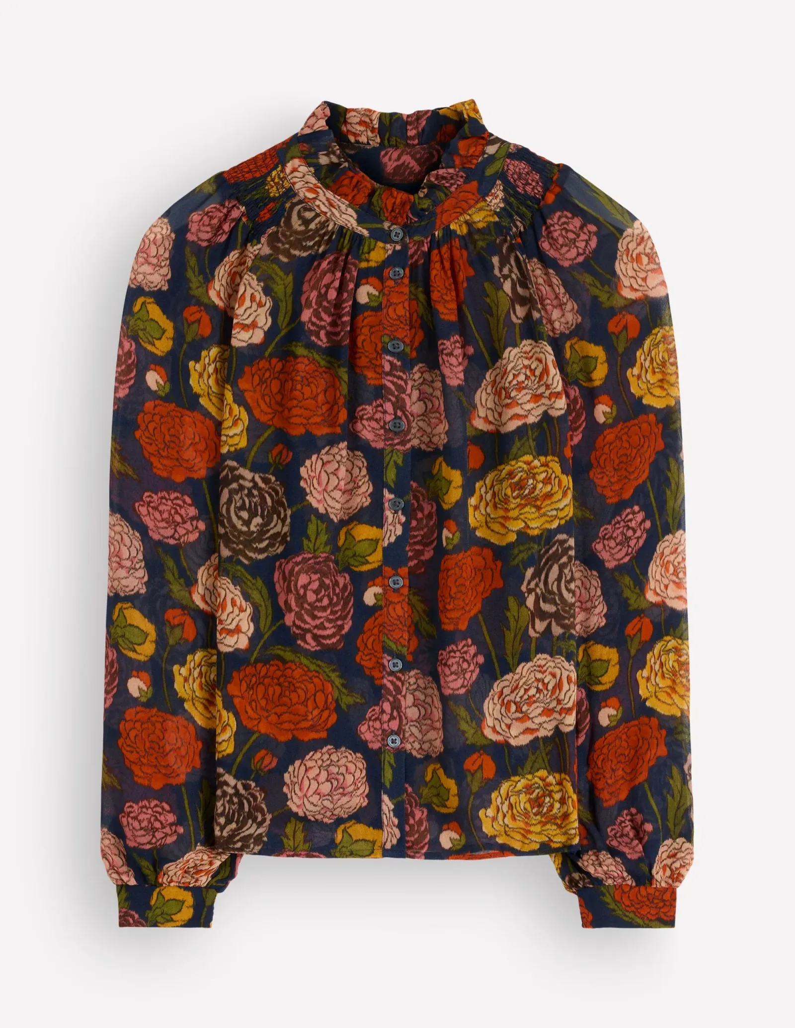 Erica Viscose Frill Top-Multi, Jewelled Bunch
