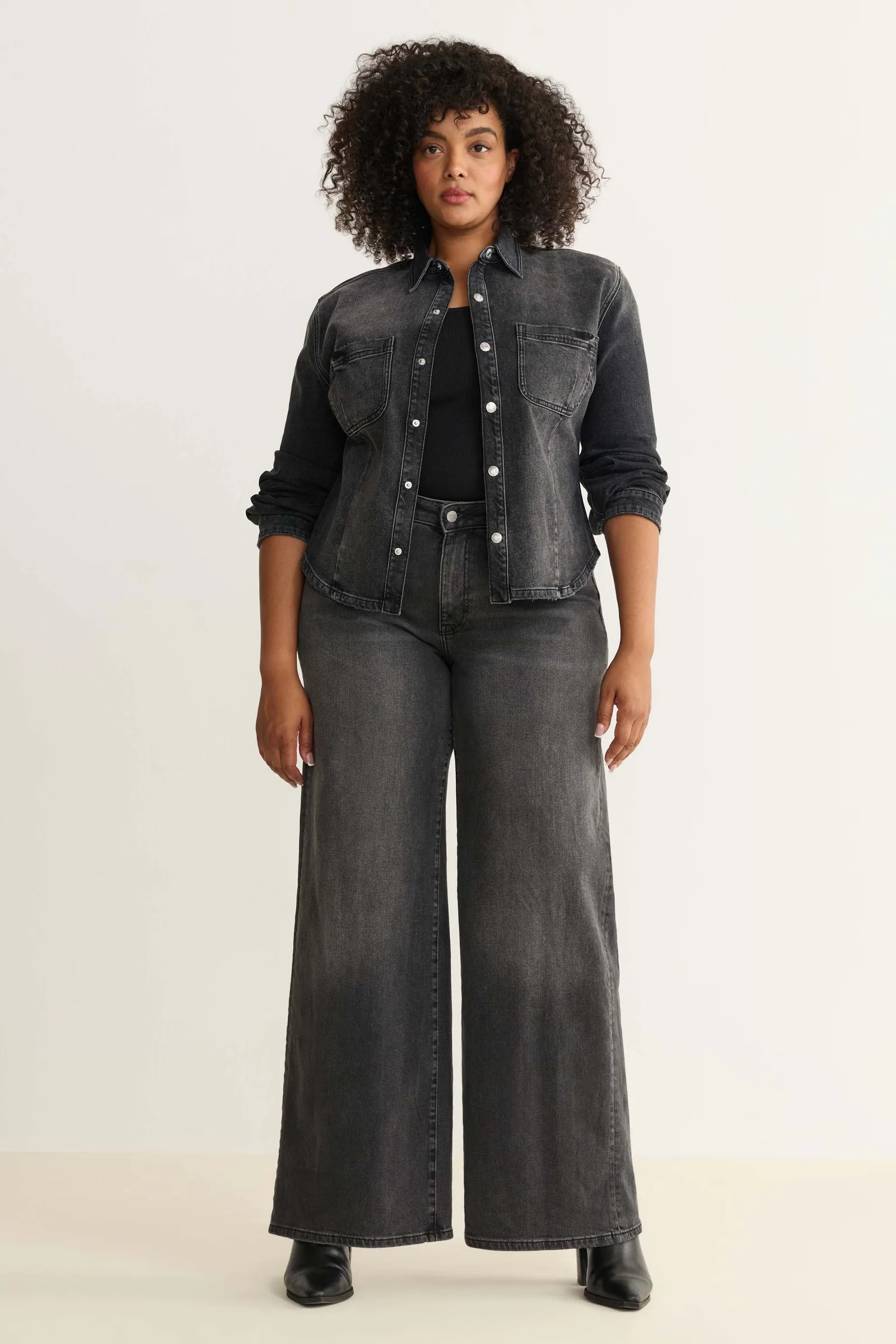 Nce Plus – Wide Leg Jeans – Overcast