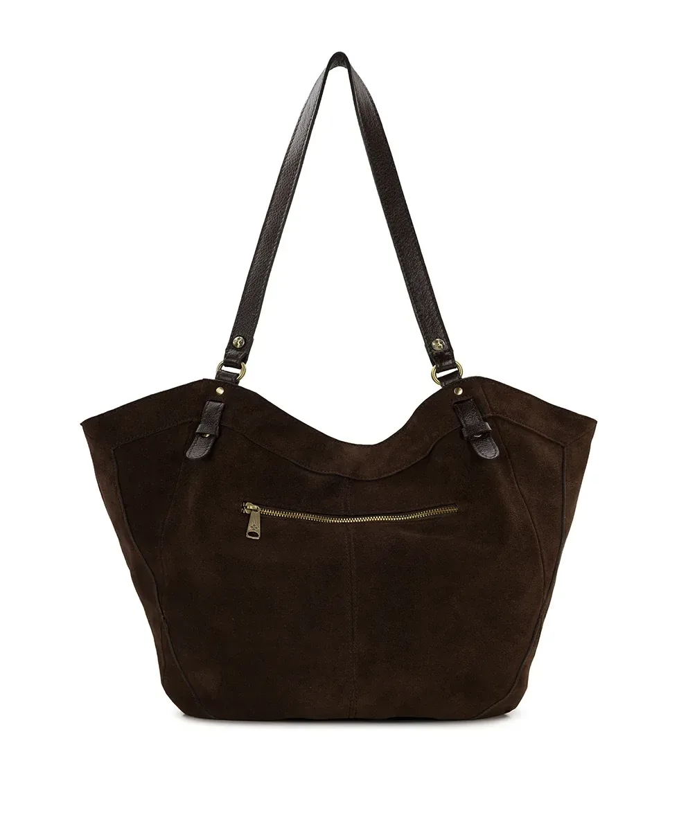 Liliane Tote – Suede Leather – Chocolate