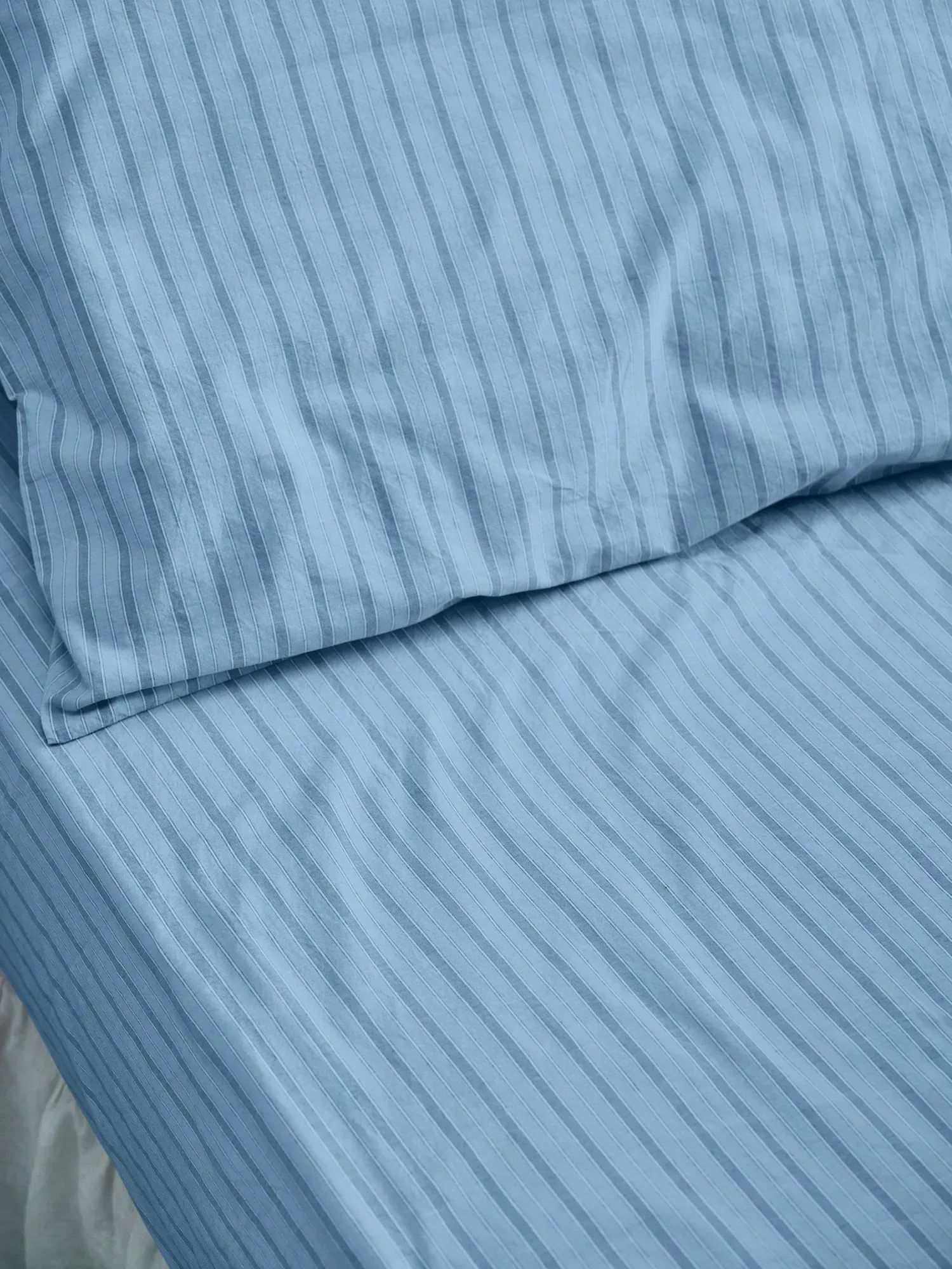 Pale Blue Favourite Shirt Kids Stripe Cotton Fitted Sheet