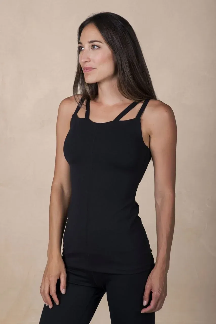 Warrior Caged Yoga Tank: Black