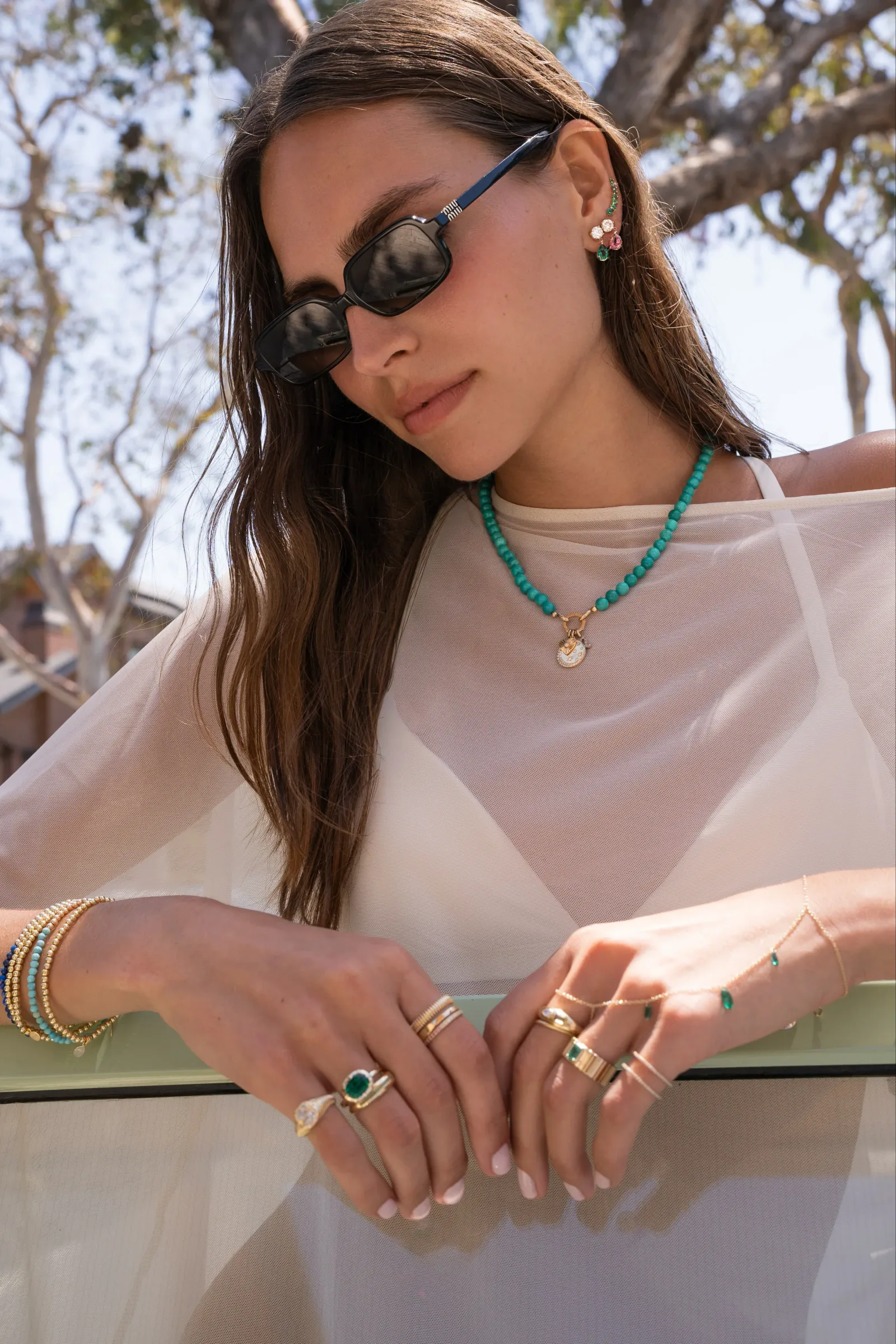 14k Gold Oval Lab Emerald Prong Ring