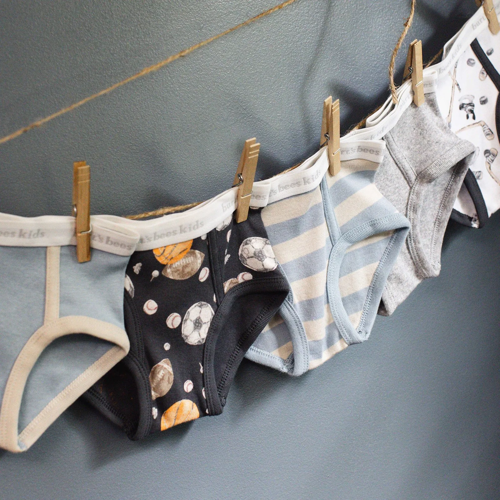 Hockey & Sports Organic Cotton Toddler Boy Underwear 5 Pack