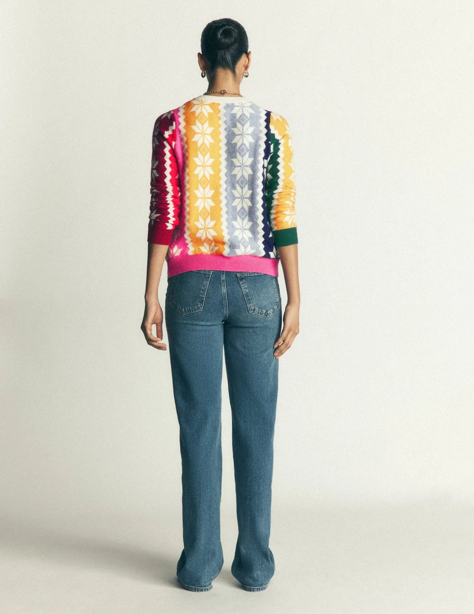 Edie Fair Isle Cardigan-Multi all over fair isle