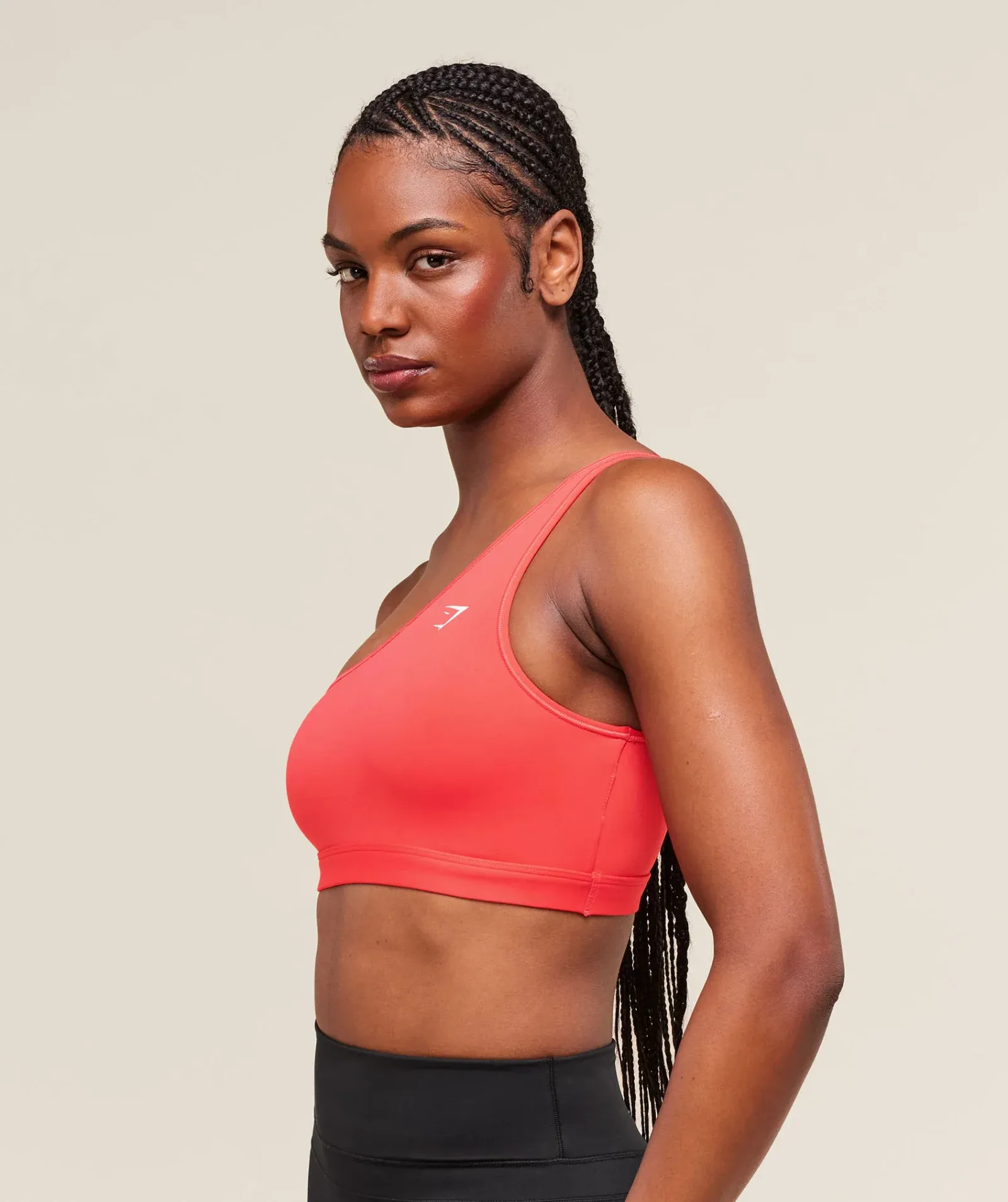 Gymshark Asymmetric Sports Bra – Coral Red