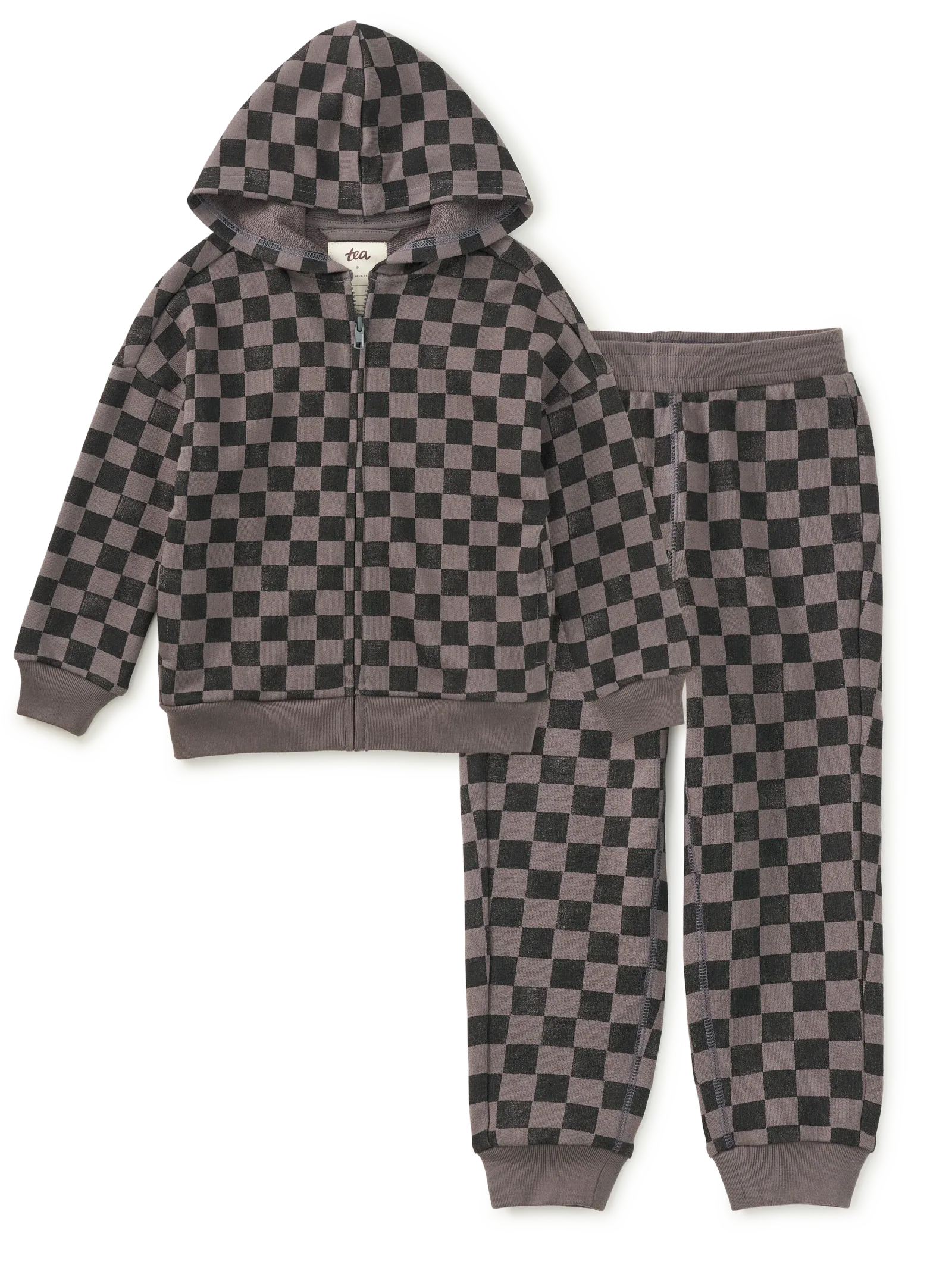 Checkered Hoodie & Joggers 2-Piece Set