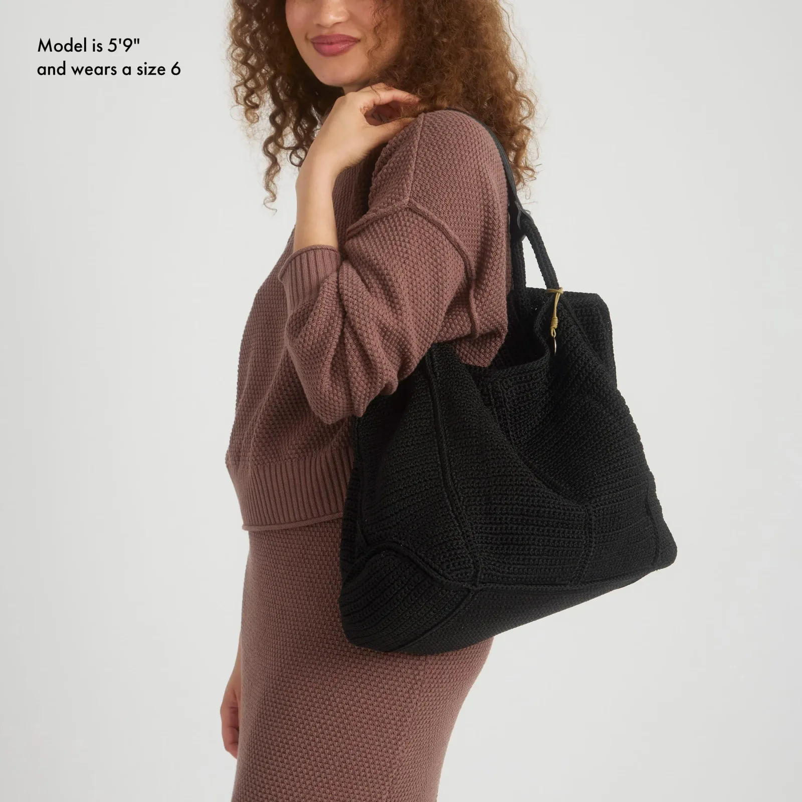 Los Feliz Large Tote – Hand Crochet – Black