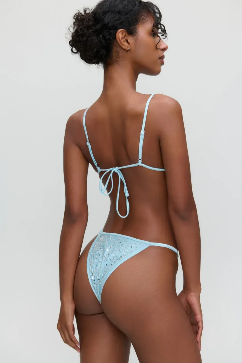 x Devon Lee Carlson Luna Sequin Bikini Bottom – Blue Bloom