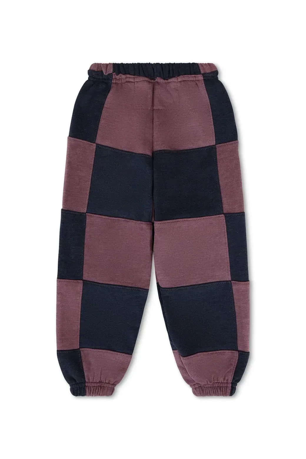 Kid's Check Quilted Sweatpants – Charcoal // Mocha