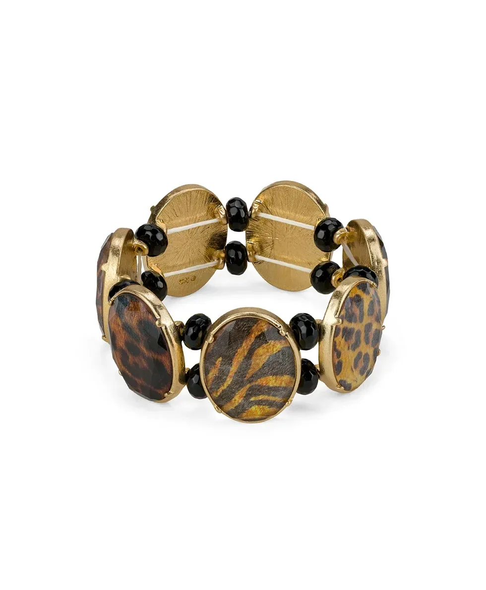 Stretch Bracelet – Exotics Print Collection – Worn Gold
