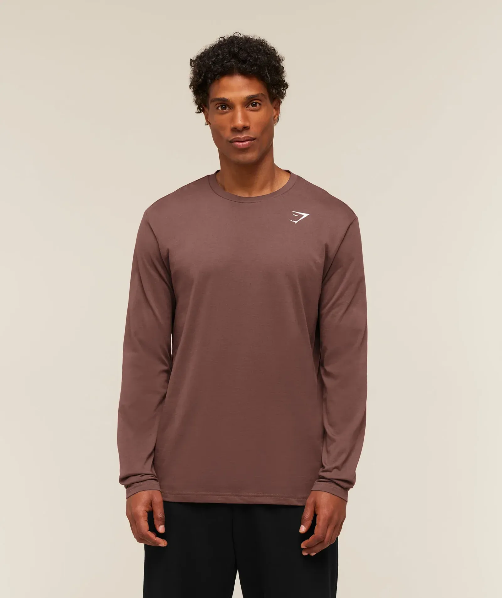 Gymshark Crest Long Sleeve T-Shirt – Espresso Brown