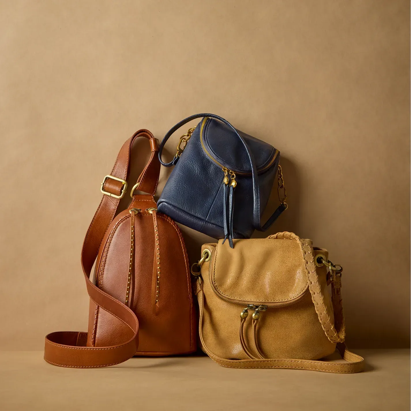 Fern Sling In Washed Leather – Kindling Brown