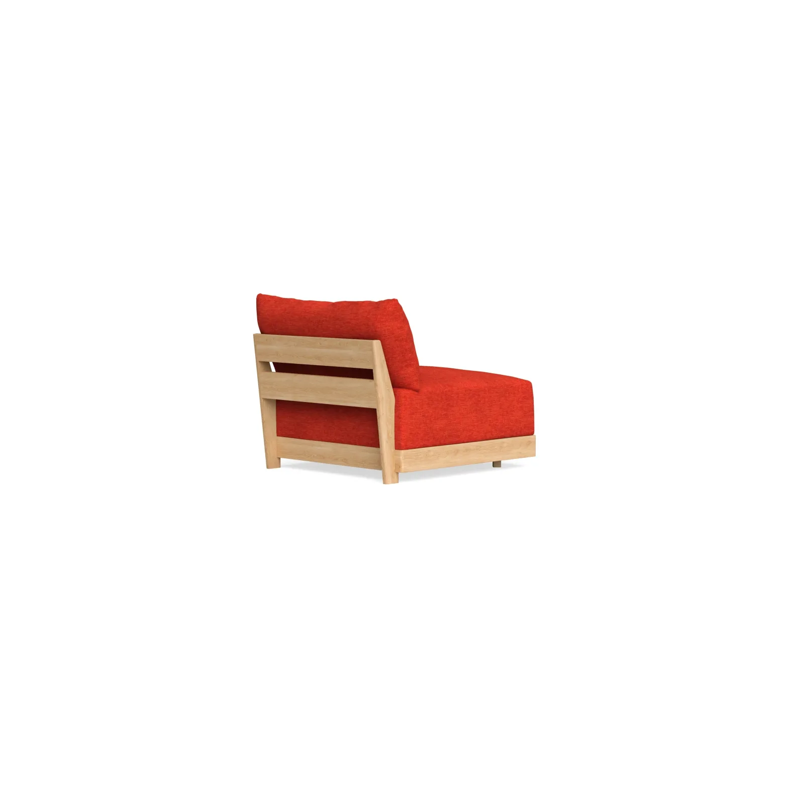 Modular Bondi Latte Armless Chair in Poppy Orange – Memory Foam Blend