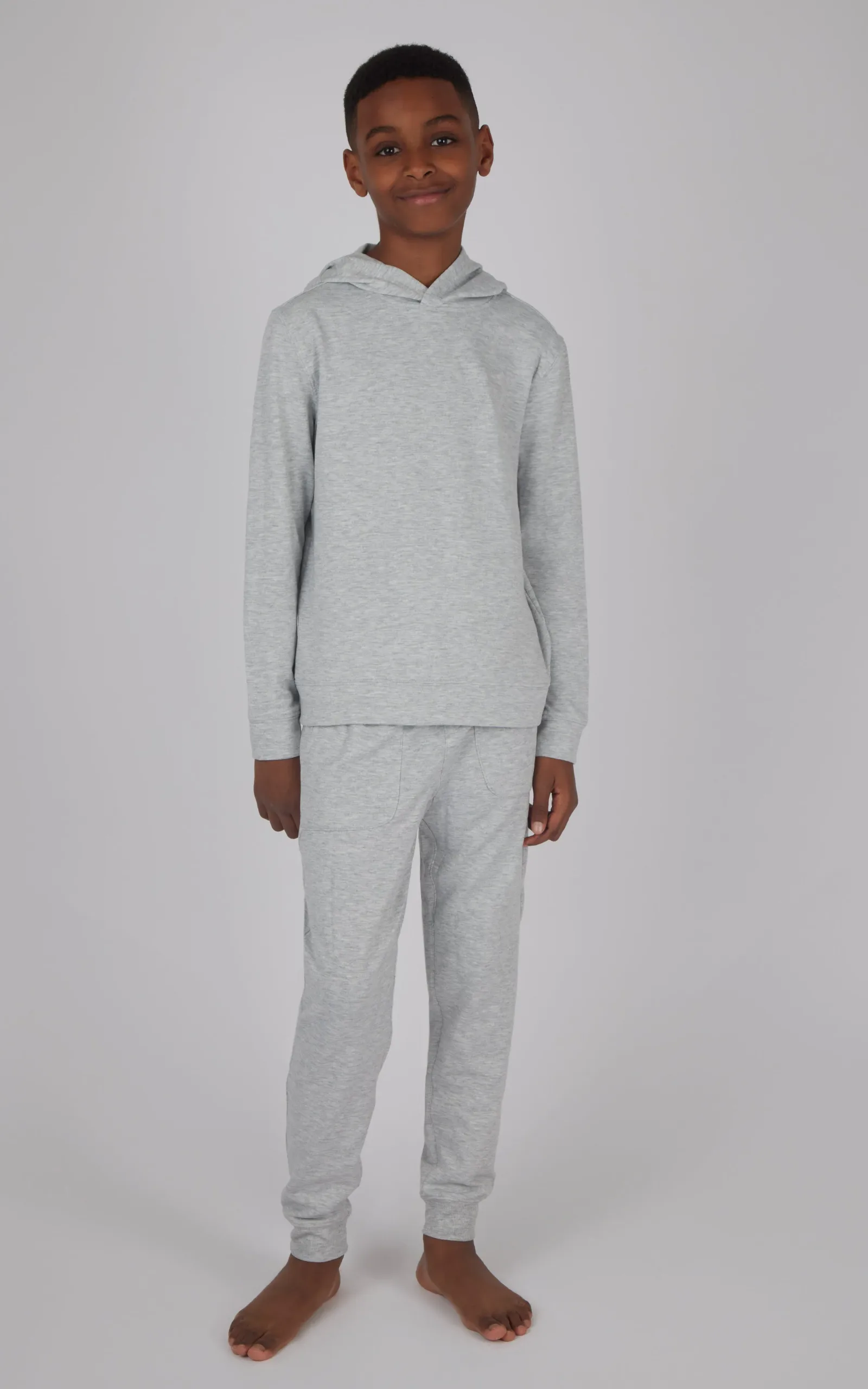 2 PC Boys Brushed Terry Pullover Hoodie+ Jogger Set