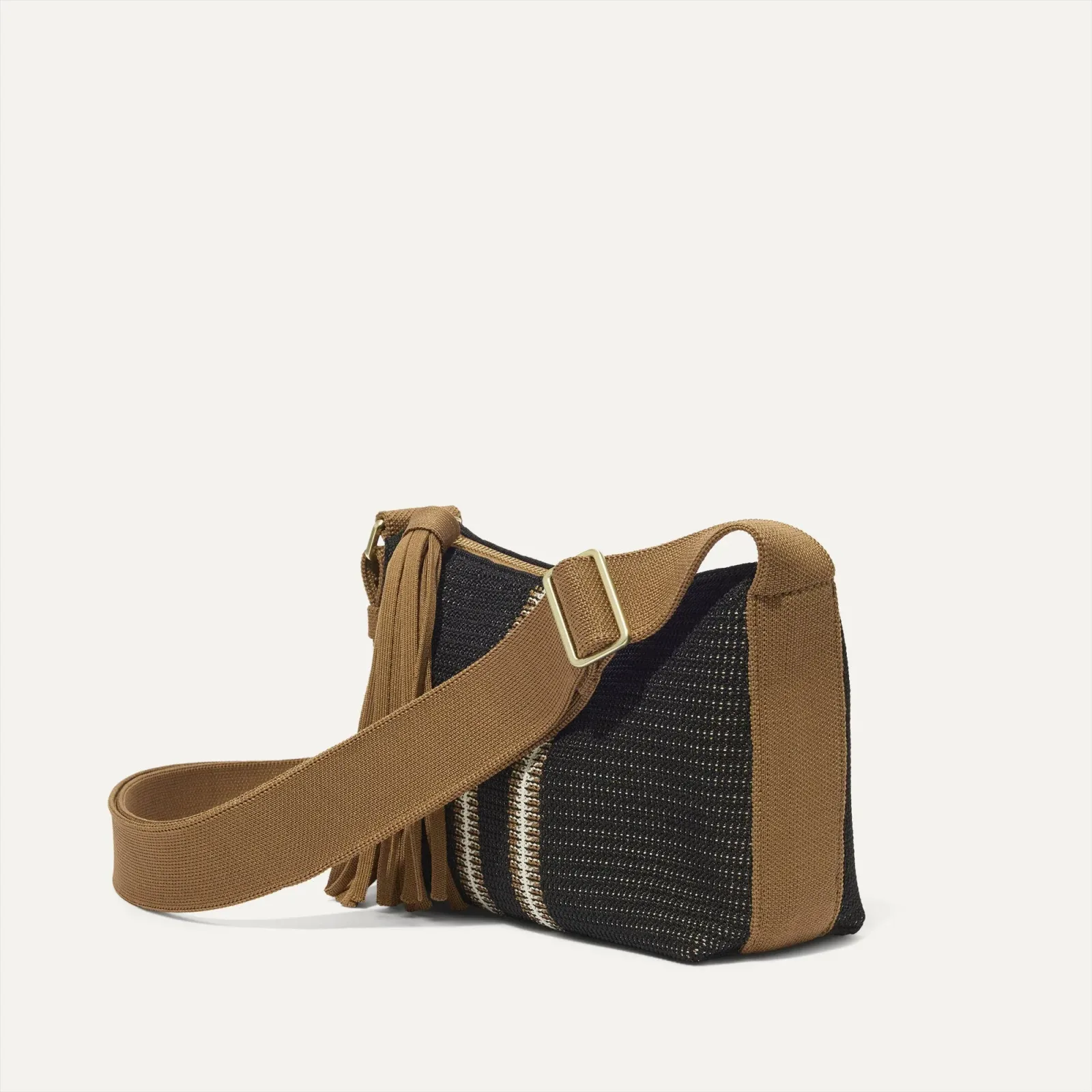 The Casual Crossbody – Coffee Market Stripe