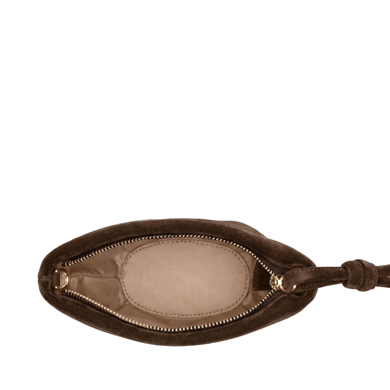 Petite Dumpling Pouch Tobacco Suede