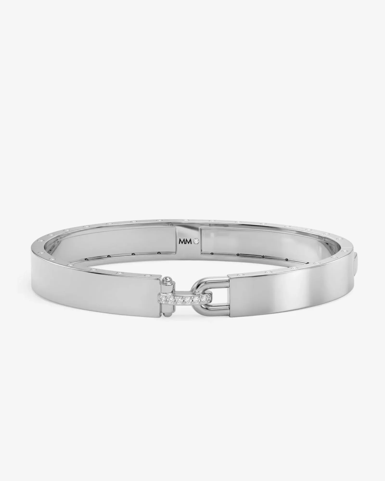 Ashley Lock Cuff 9mm – Silver|White Diamondettes