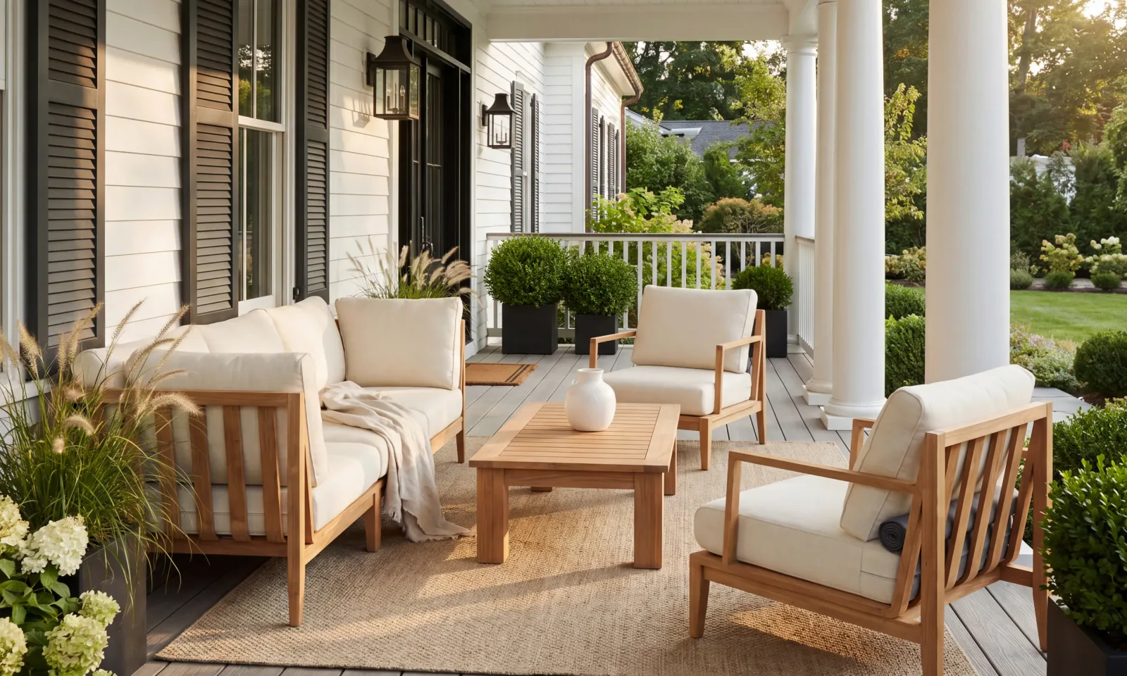 Teak Sofa + Coffee Table Set