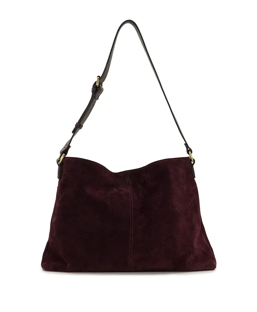 Liora Slouchy Tote – Suede Leather – Plum