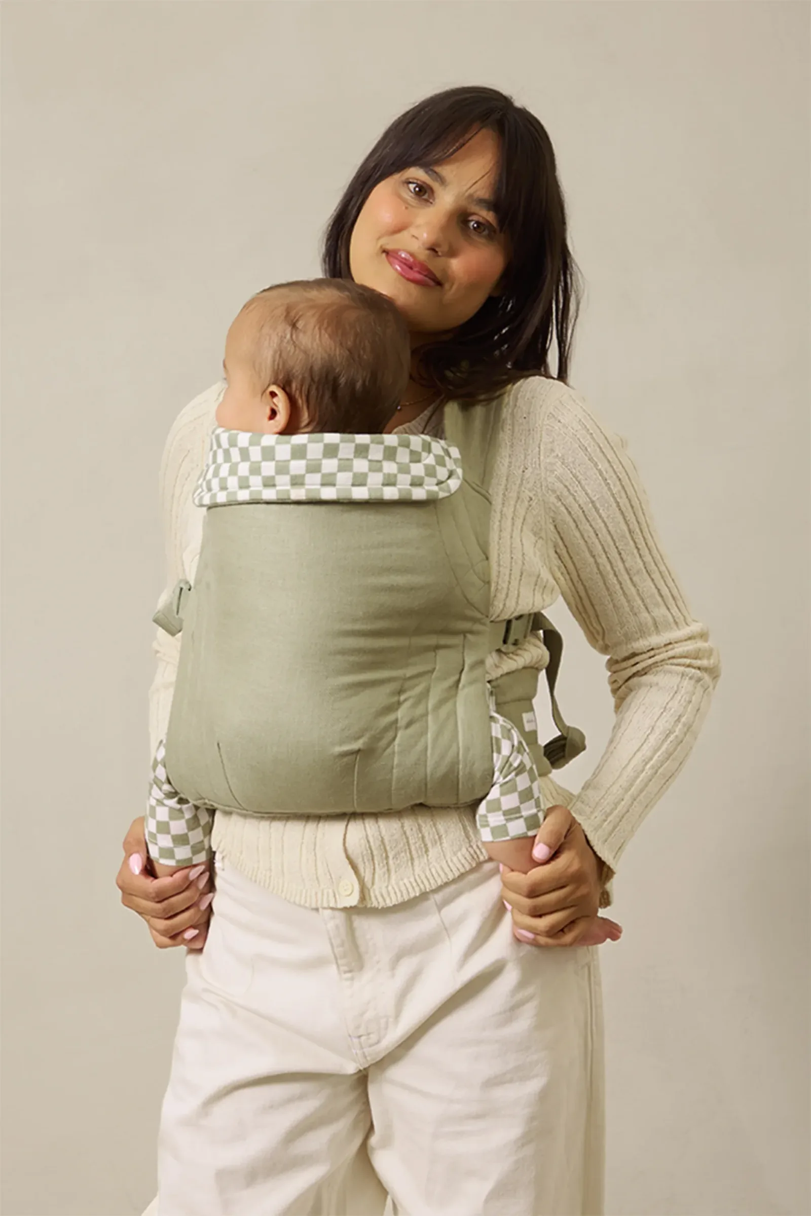 Sage Chequer Soft Buckle Carrier