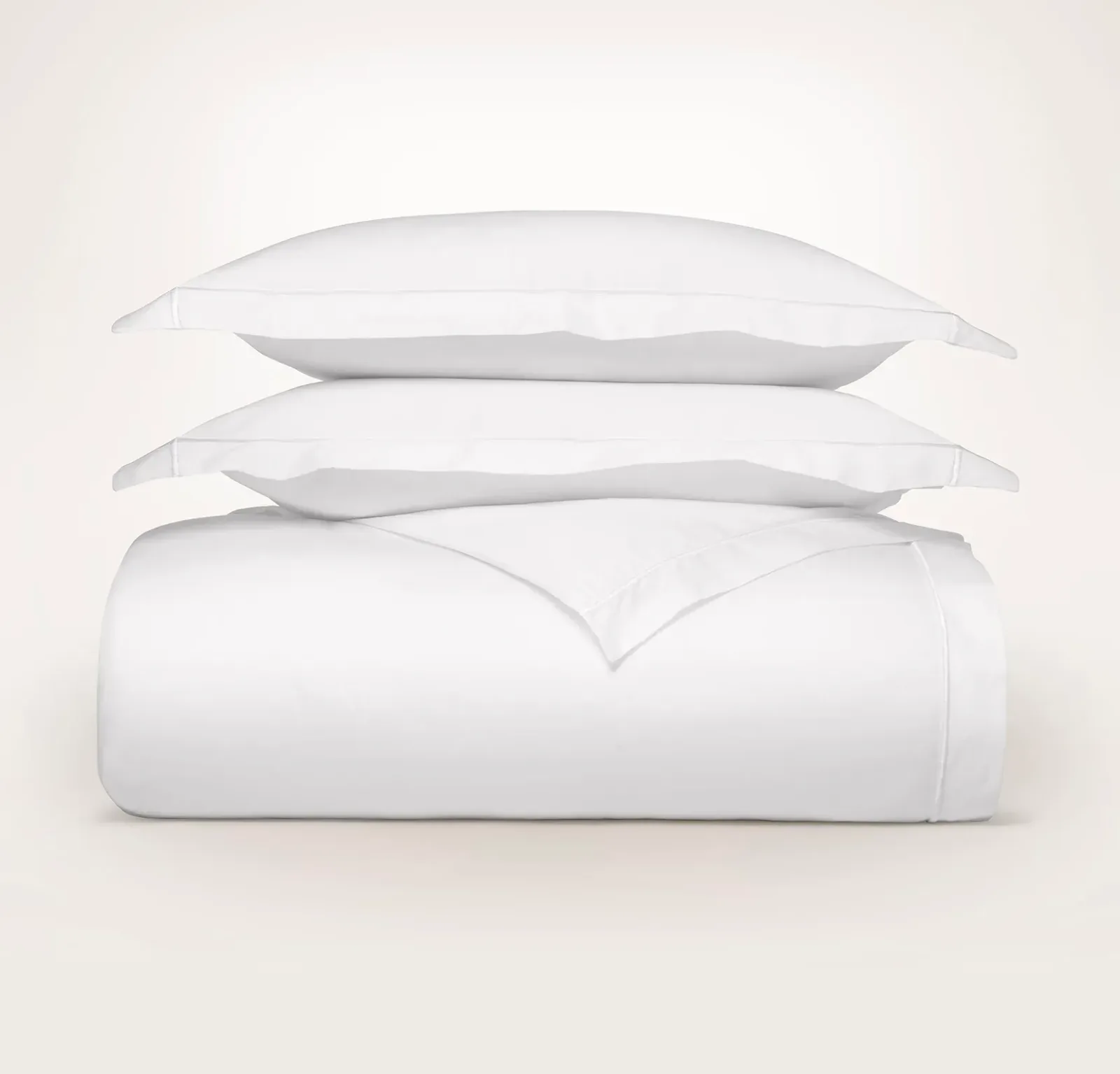 Percale Embellished Duvet Set – White/White Embroidered