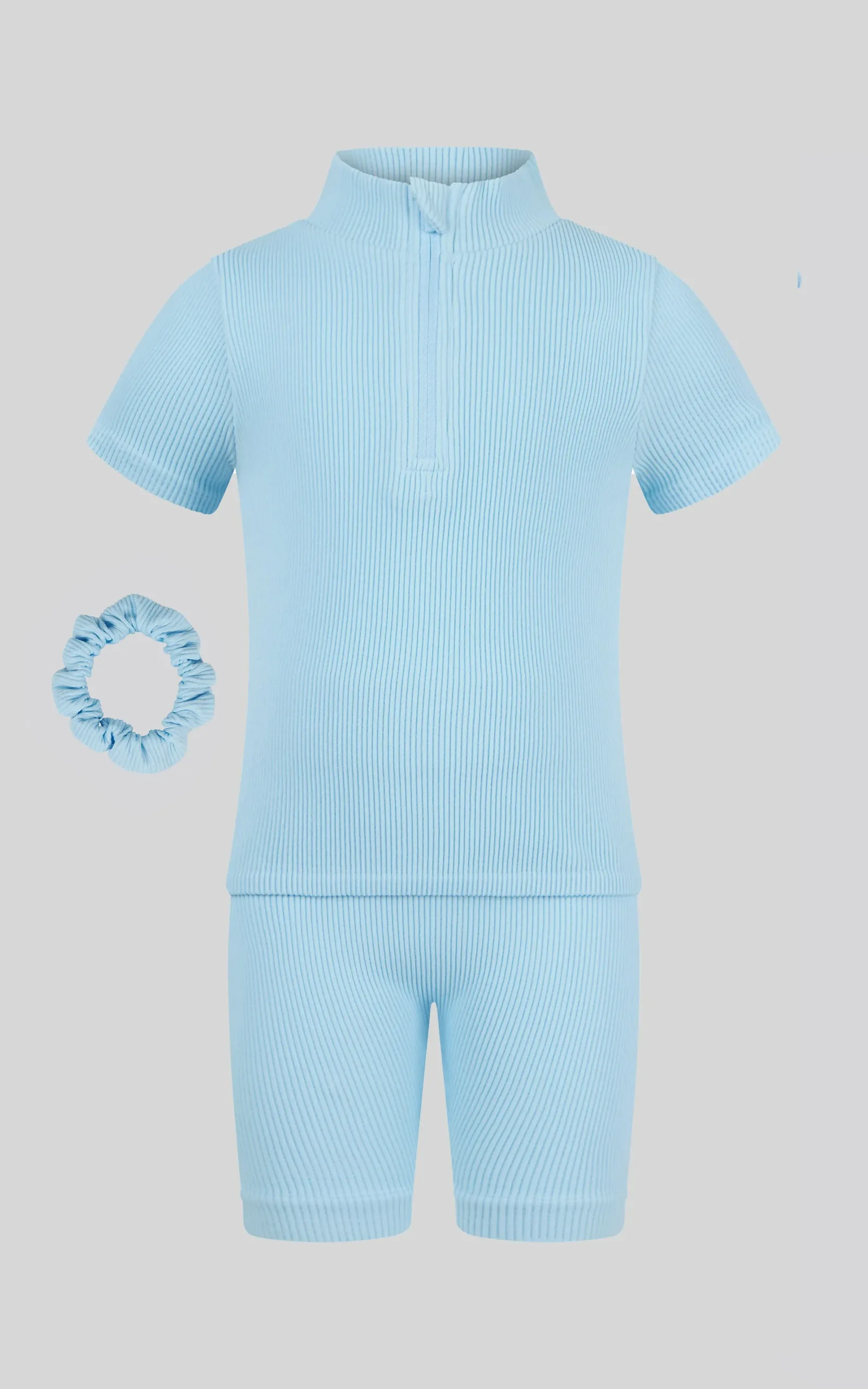 4-6X Rib Seamless Top & Short & Scrunchie Set