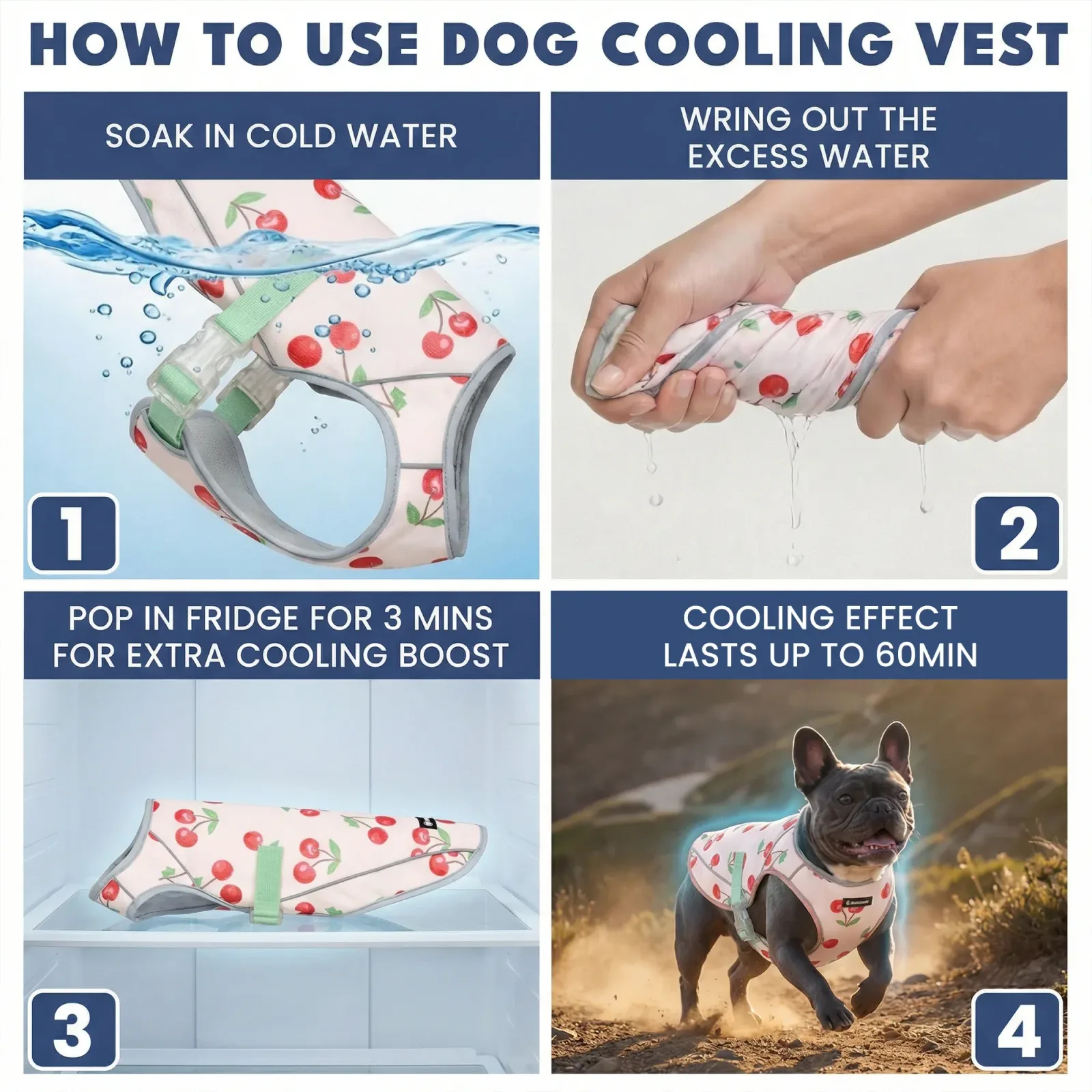 Dog Cooling Vest (2-pack) – Cherries & Popsicles