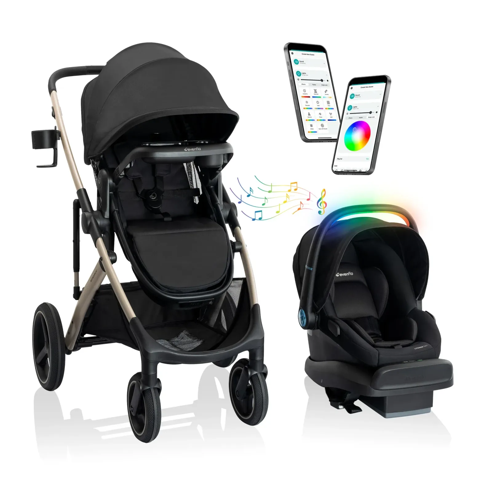 Monarch Travel System with LiteMax NXT Infant Car Seat featuring SensorySoothe