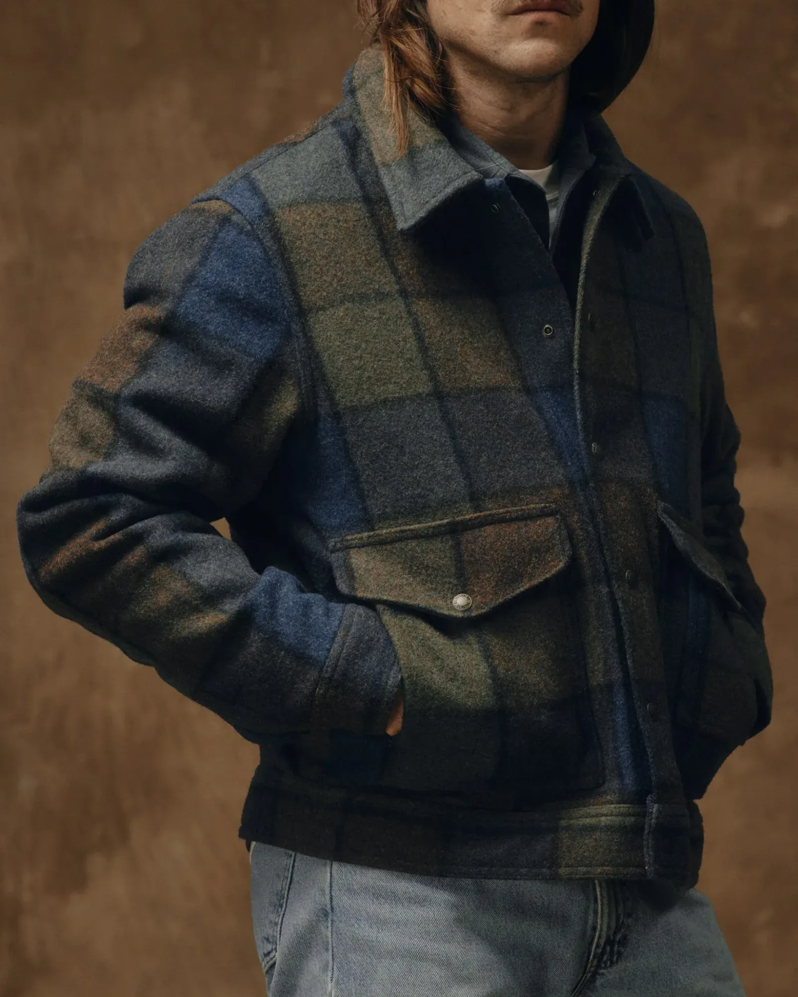 Mackinaw Wool Work Jacket – Blue / Brown / Gray Plaid