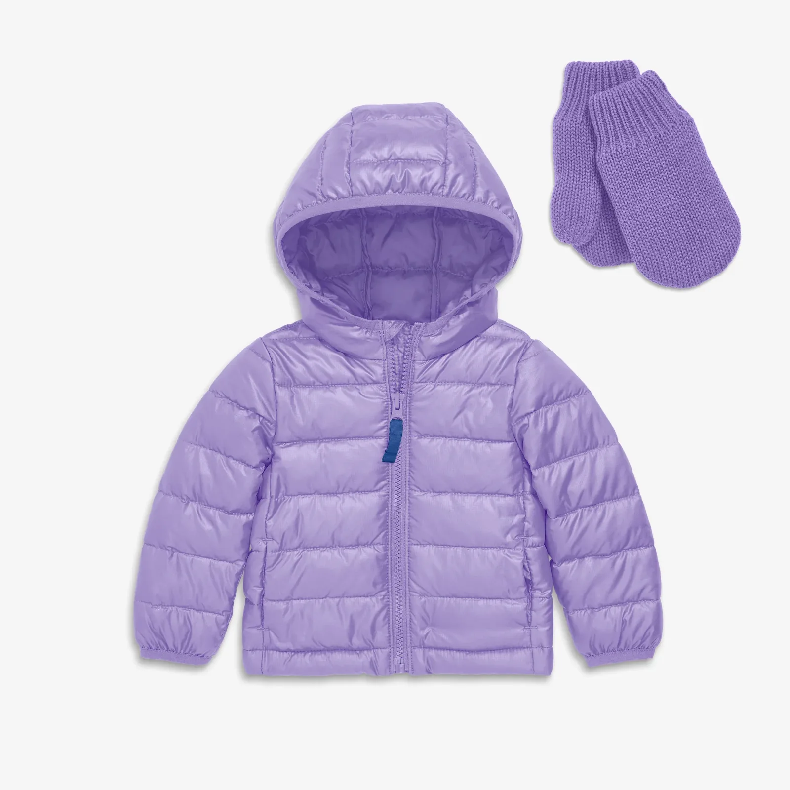 Baby lightweight puffer & mitten gift set