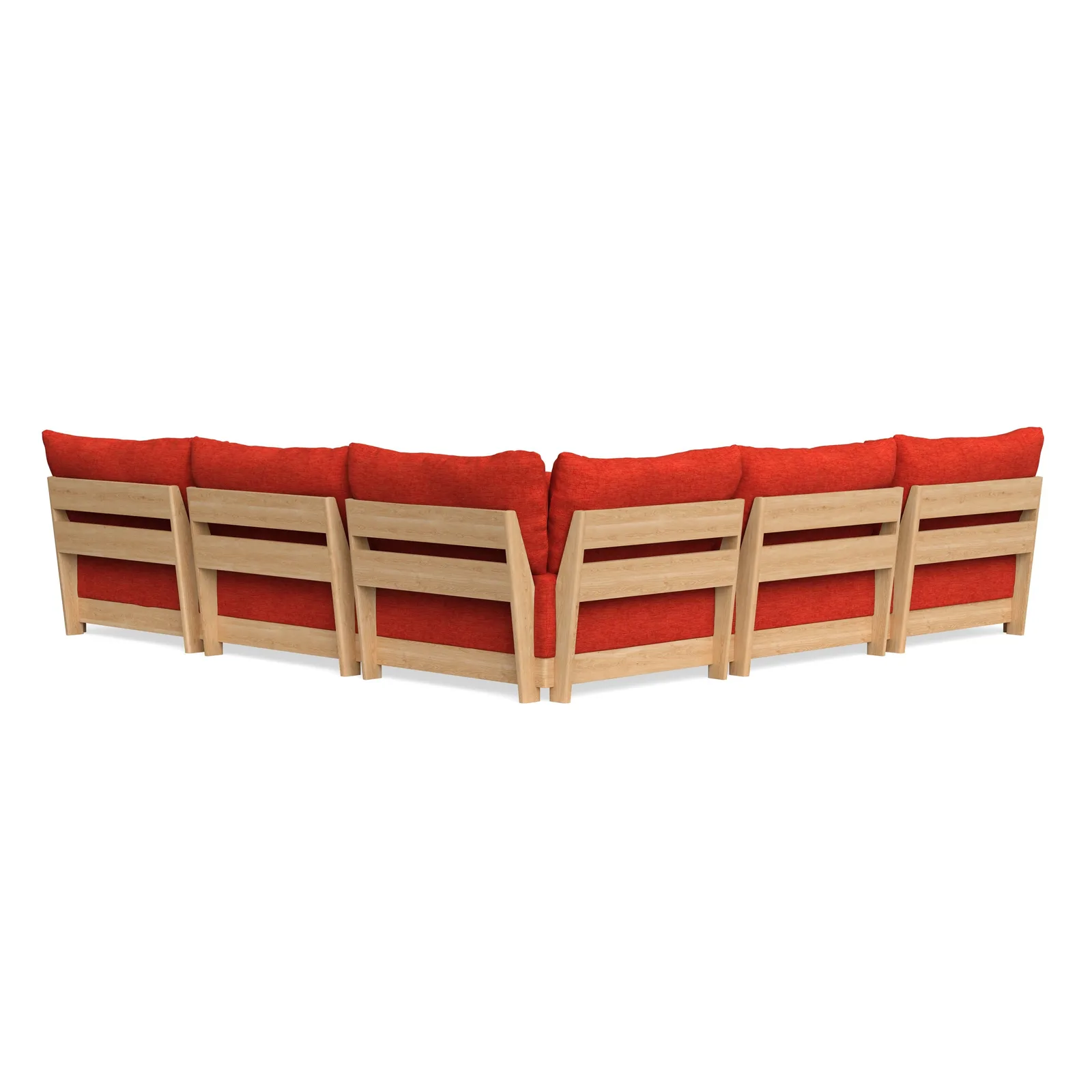 Slipcover Only – Modular Bondi 5-Seater Corner Sectional + Ottoman in Poppy Orange