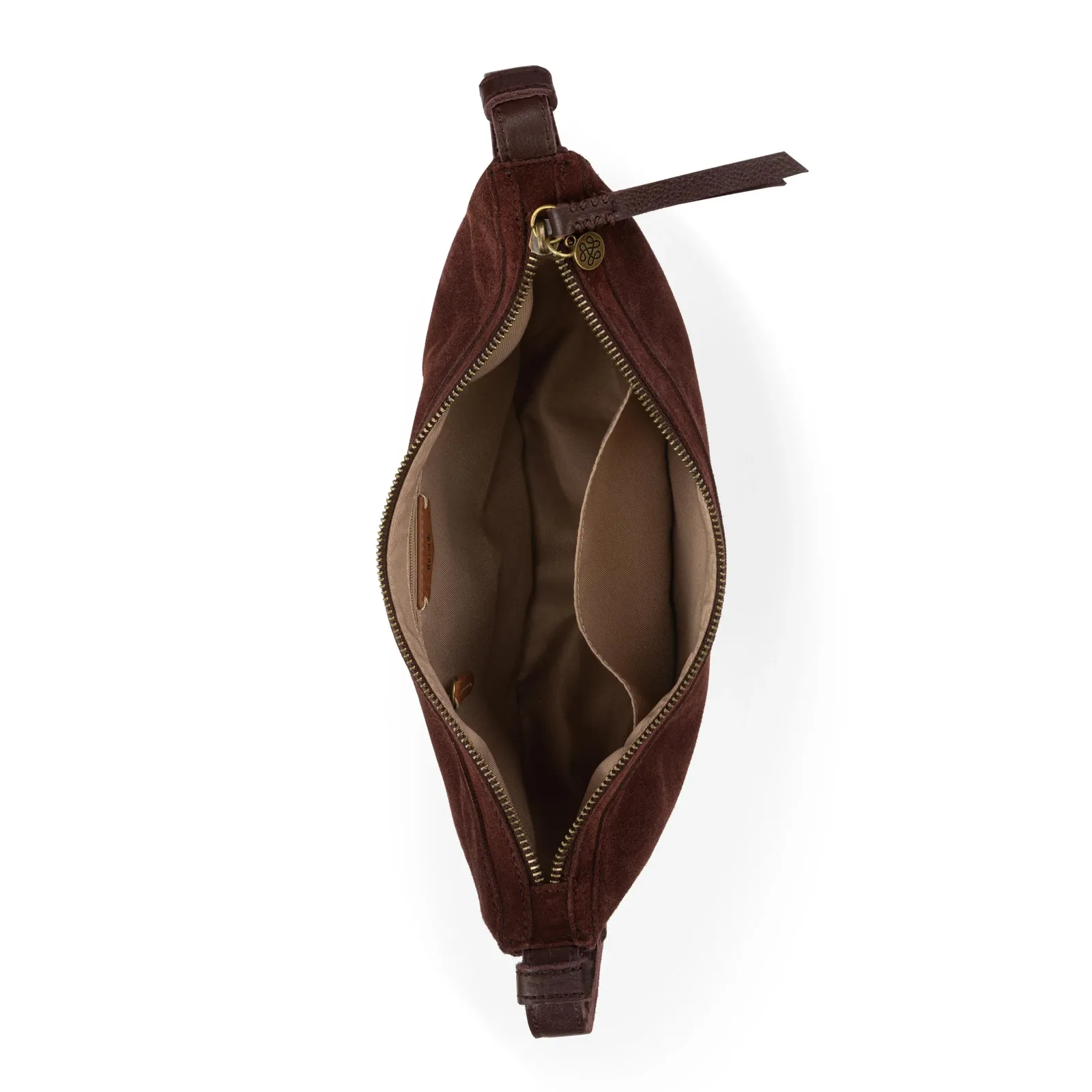 Tess Shoulder Bag – Leather – Mahogany Suede