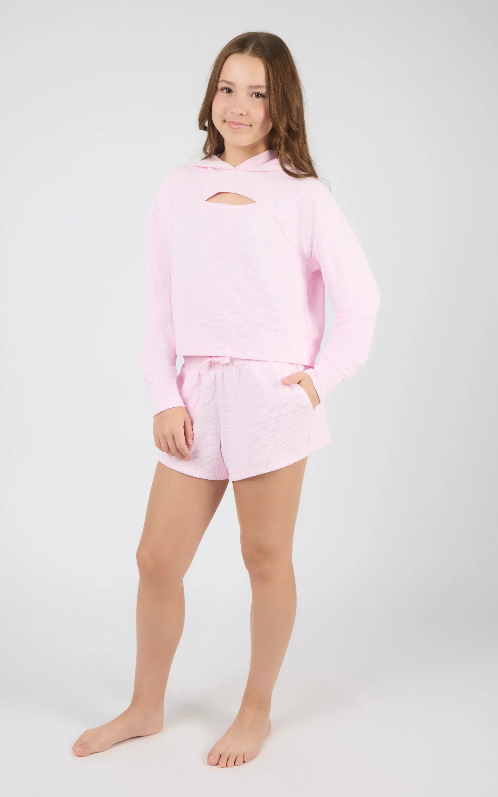 Girls Supreme Waffle Zoe Hoodie & Short Set