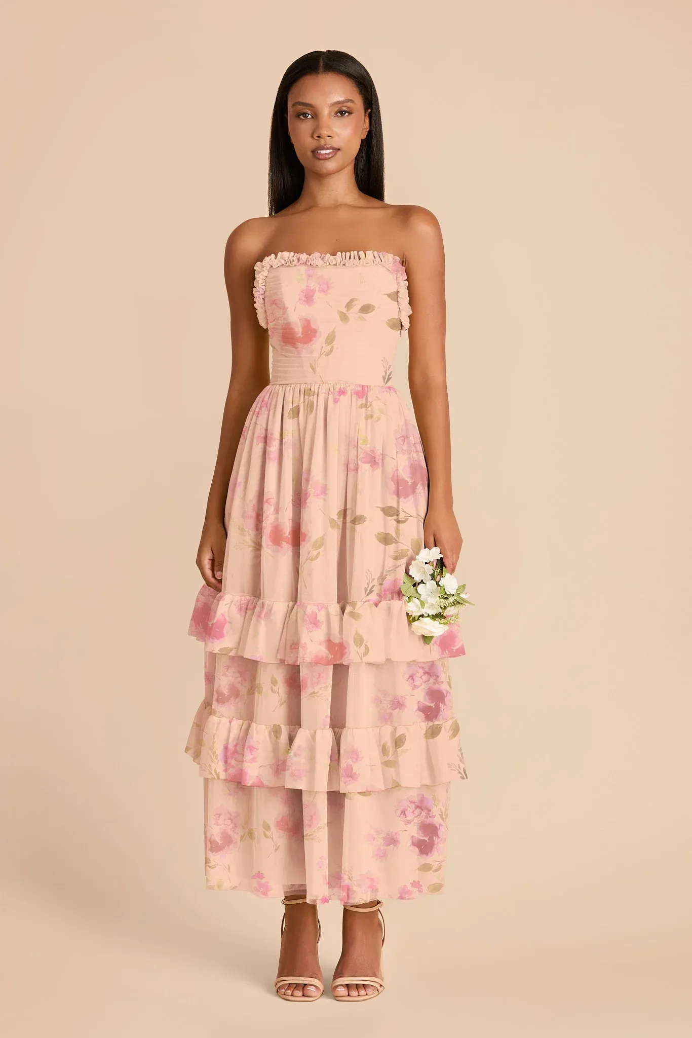 Cordelia Tulle Dress – Blush Pink Rococo Floral