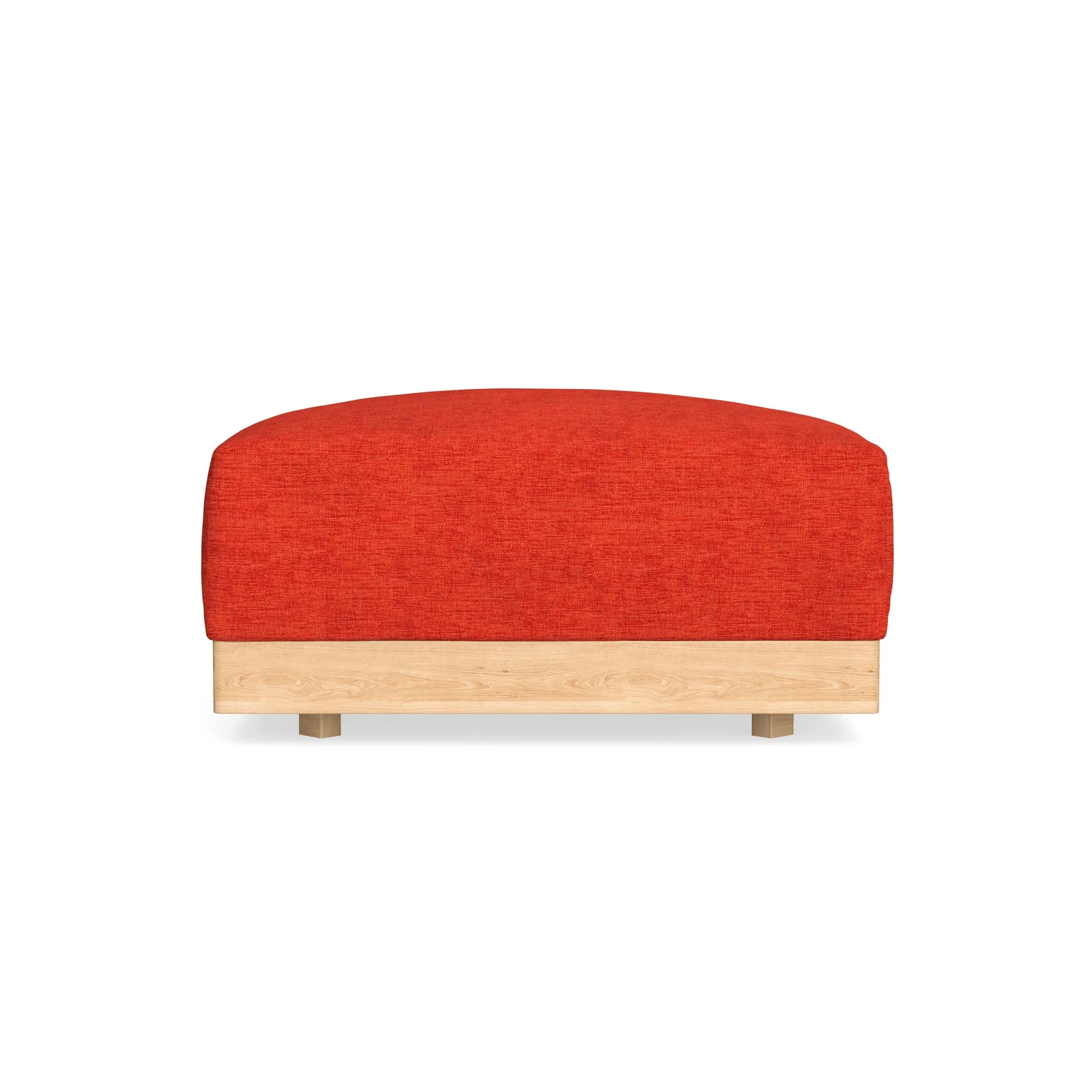 Modular Bondi Latte Ottoman in Poppy Orange – Memory Foam Blend