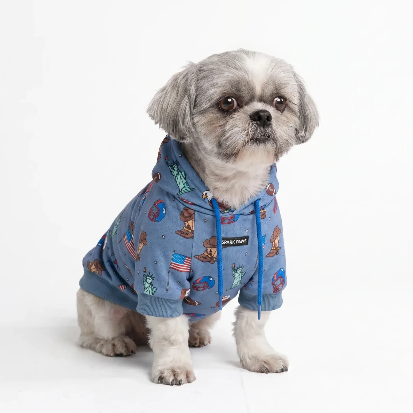 The USA Dog Hoodie – Blue