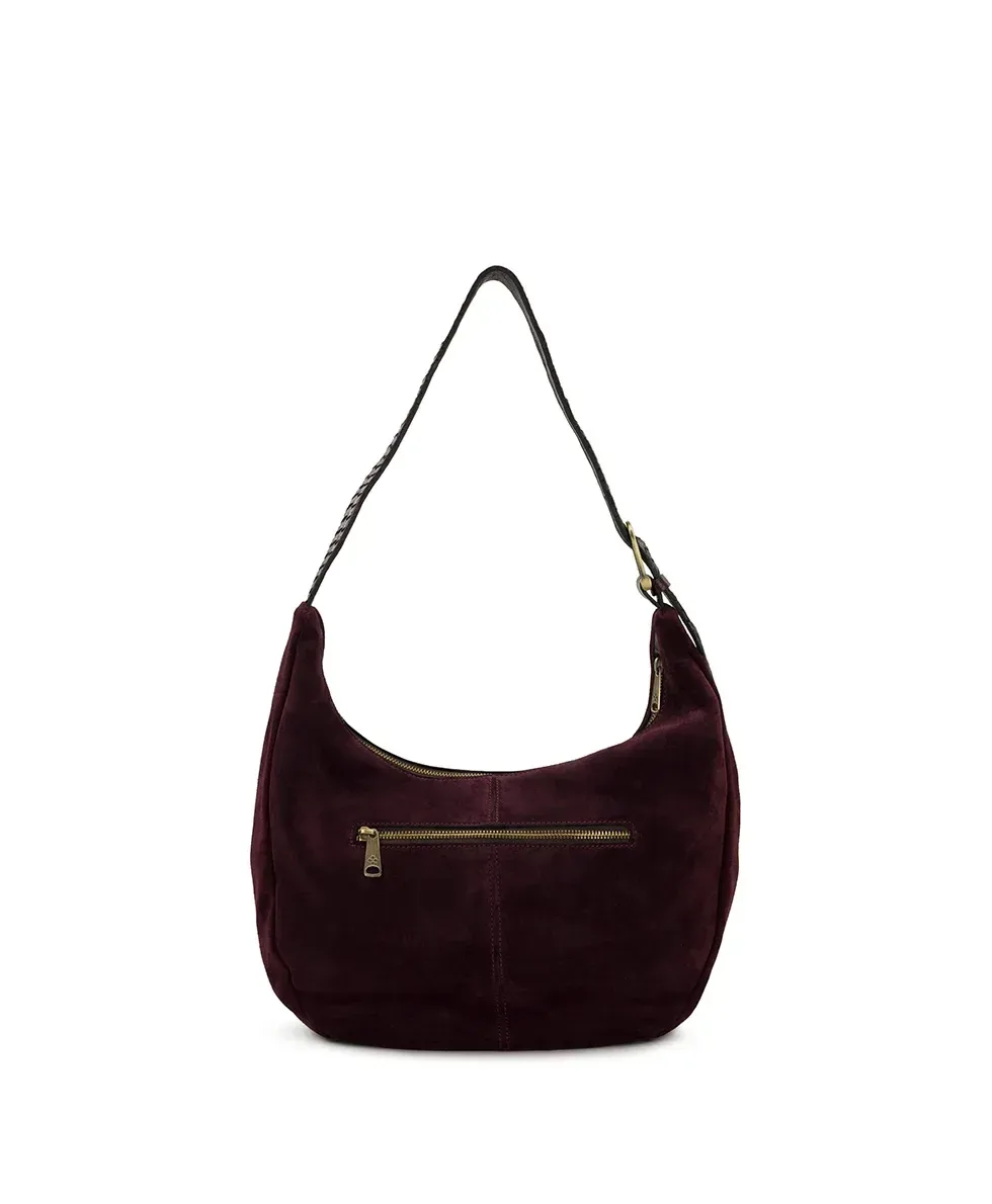 Lou Hobo – Suede Leather – Plum
