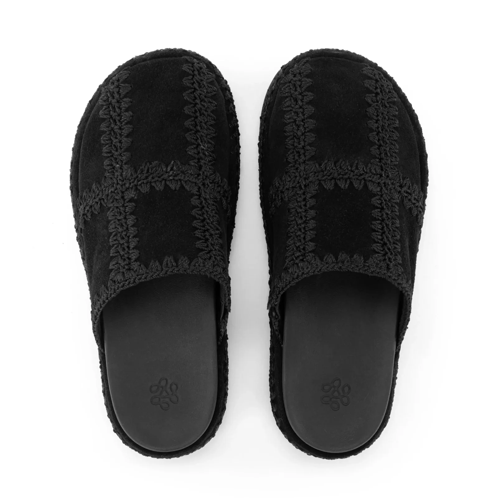 Bryn Platform Clog – Leather – Black Suede Patch